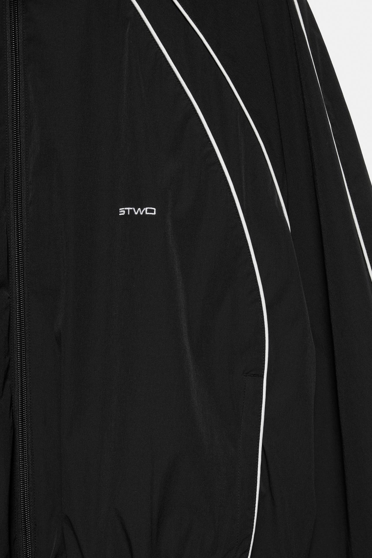 STWD contrast-piping zip jacket — Black