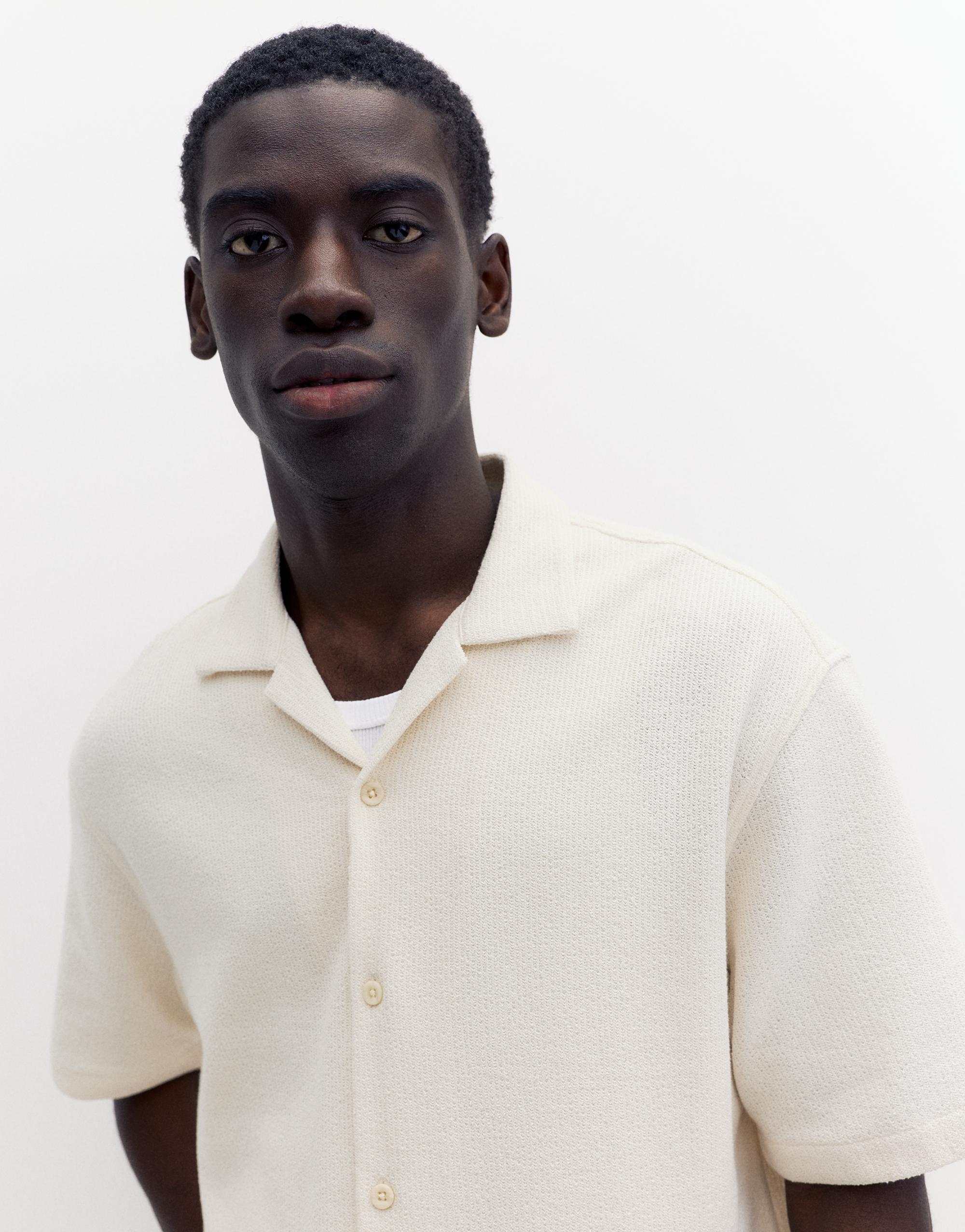 Terrycloth short sleeve shirt — Off white