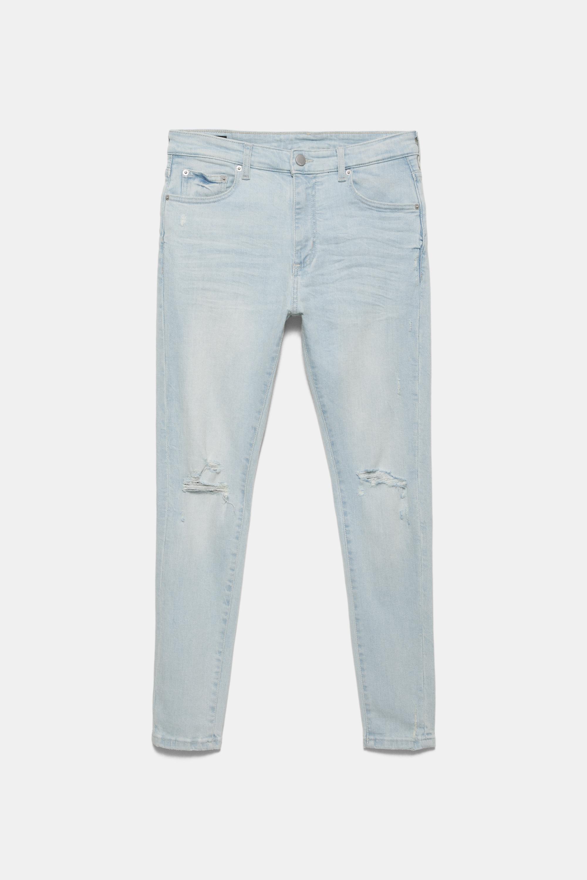 Ripped skinny jeans — Pale indigo