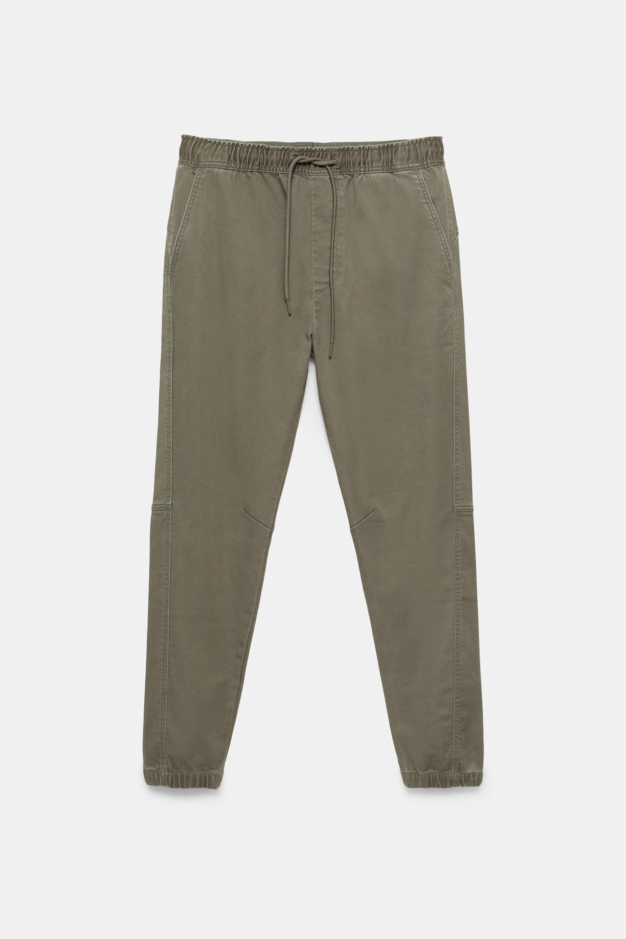 Regular fit jogging trousers — Dark khaki