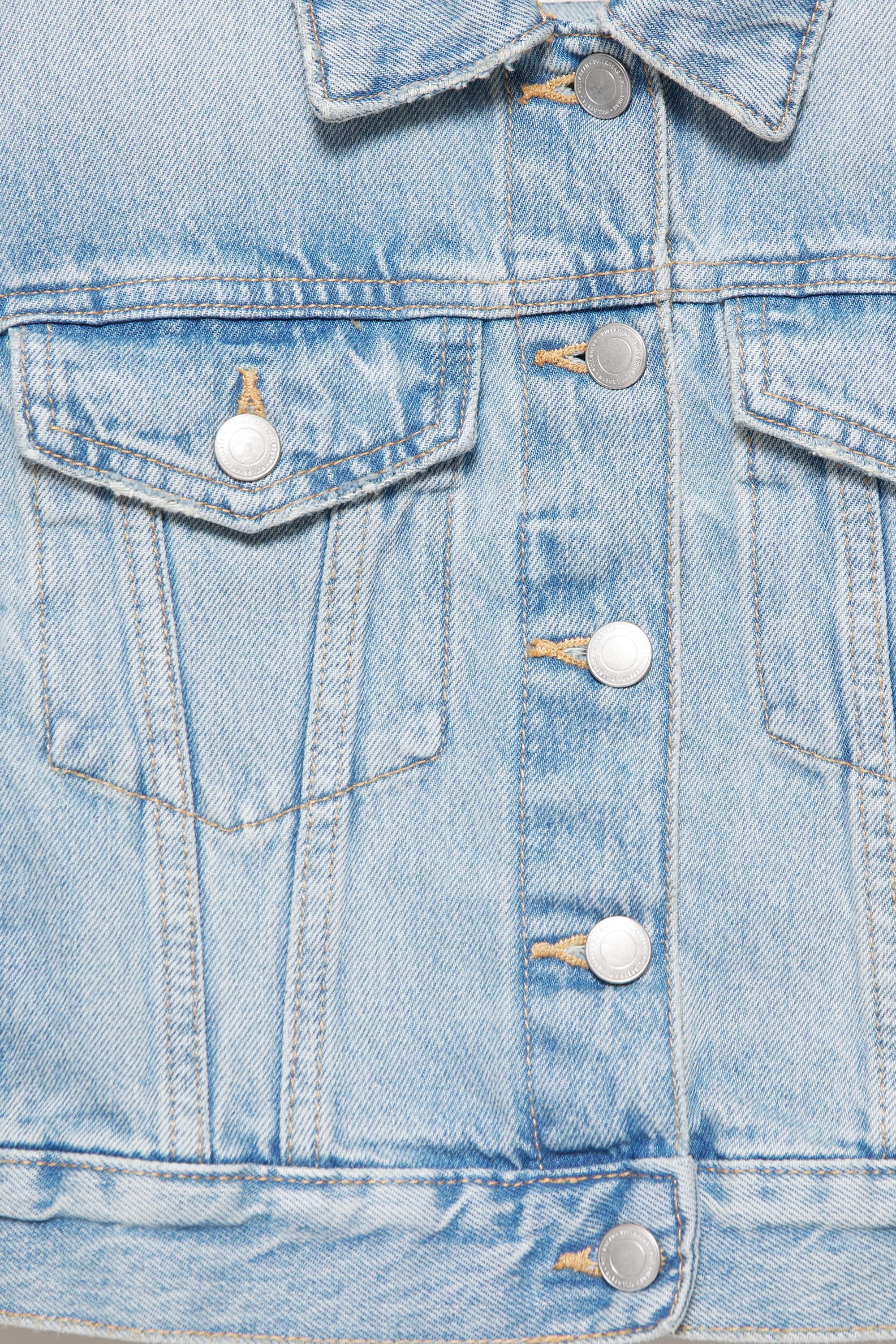 Cropped denim jacket — Pale blue