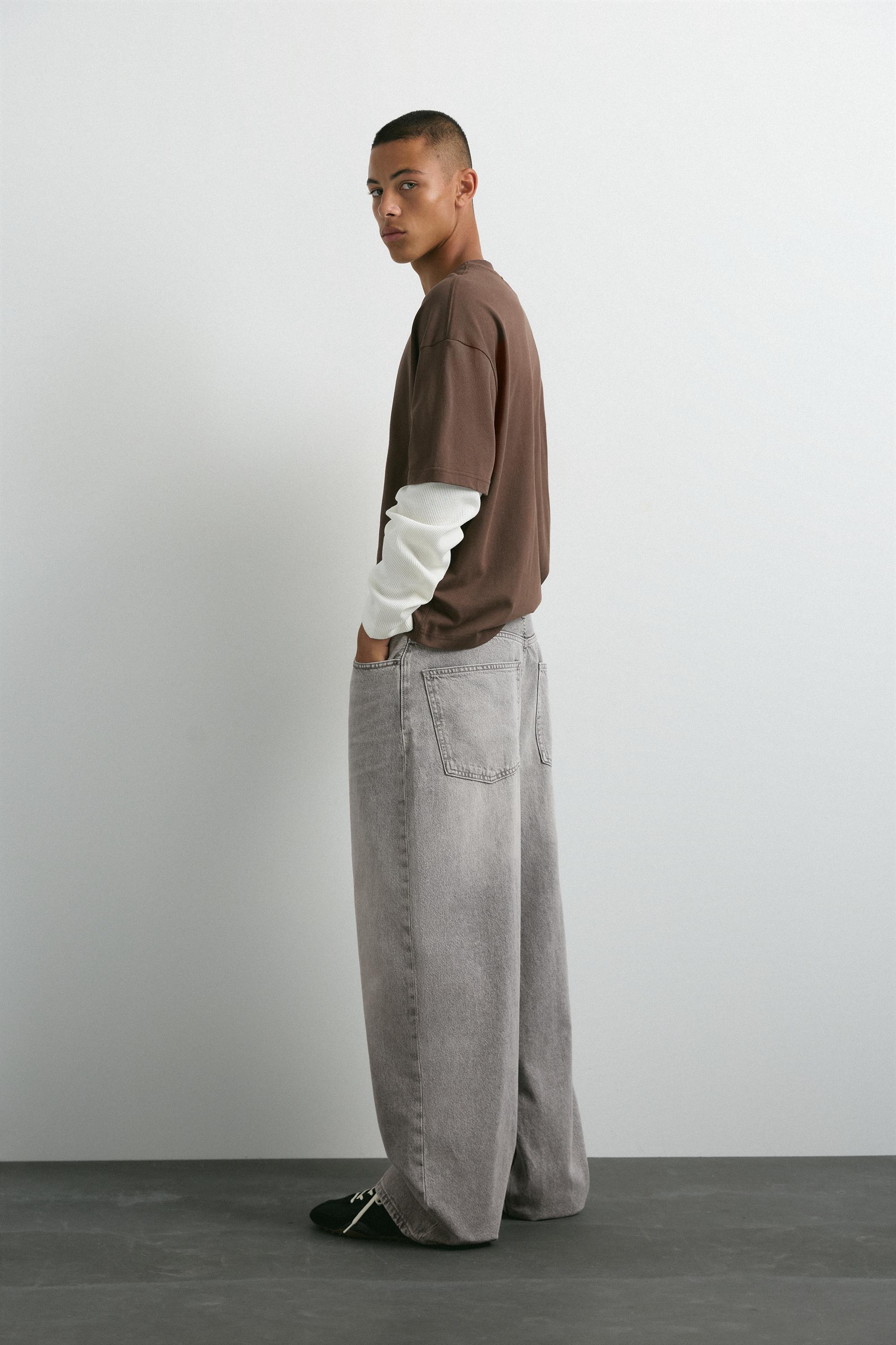 Relaxed baggy jeans — Pale grey