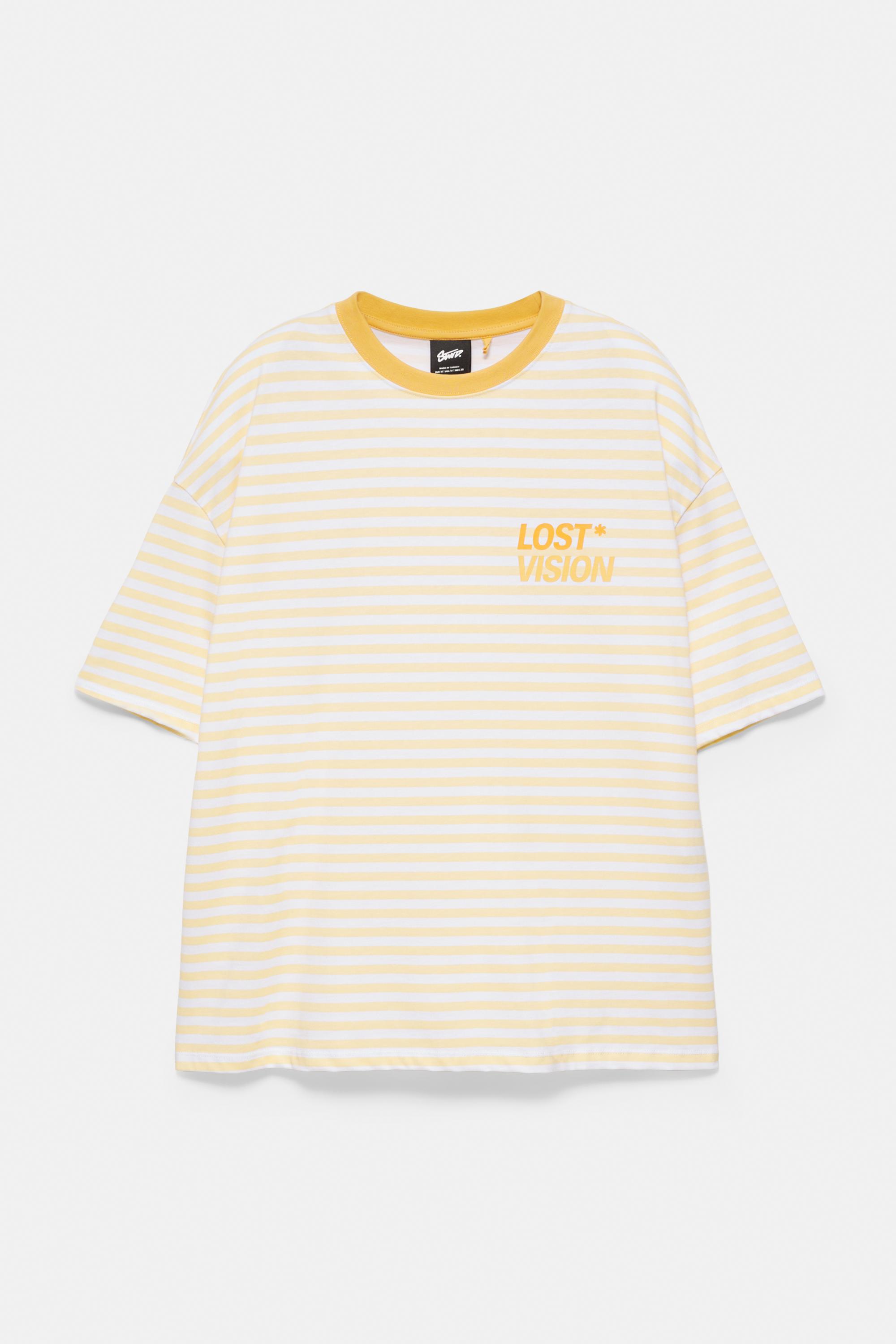 STWD boxy striped T-shirt — Yellow