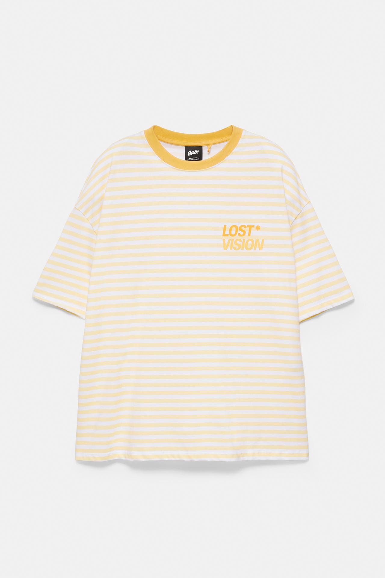 STWD boxy striped T-shirt — Yellow