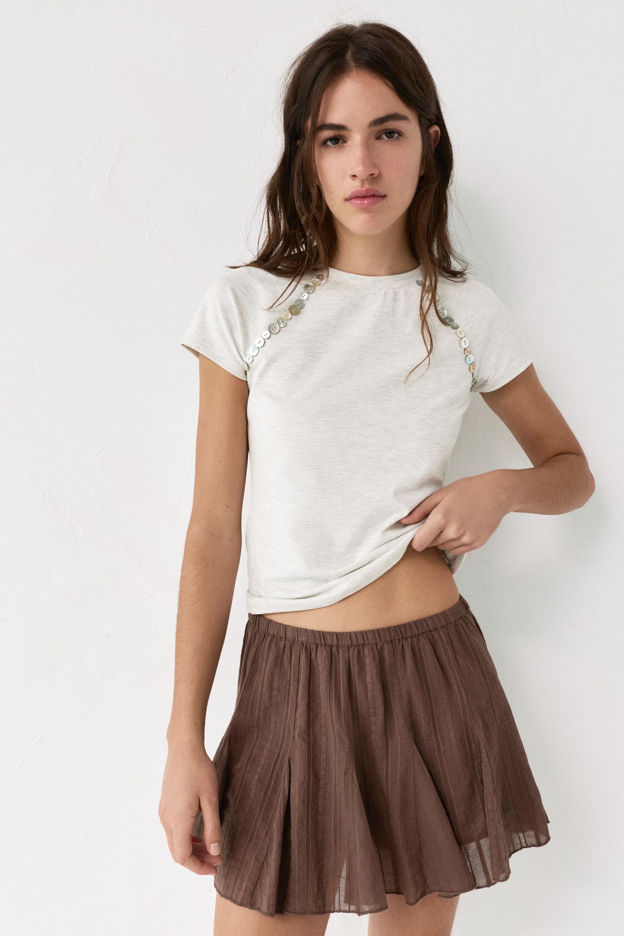 Brown mini skirt — Brown