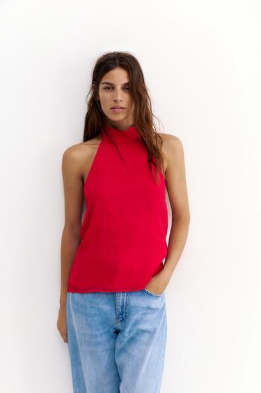 Flowing halter top — Red 2