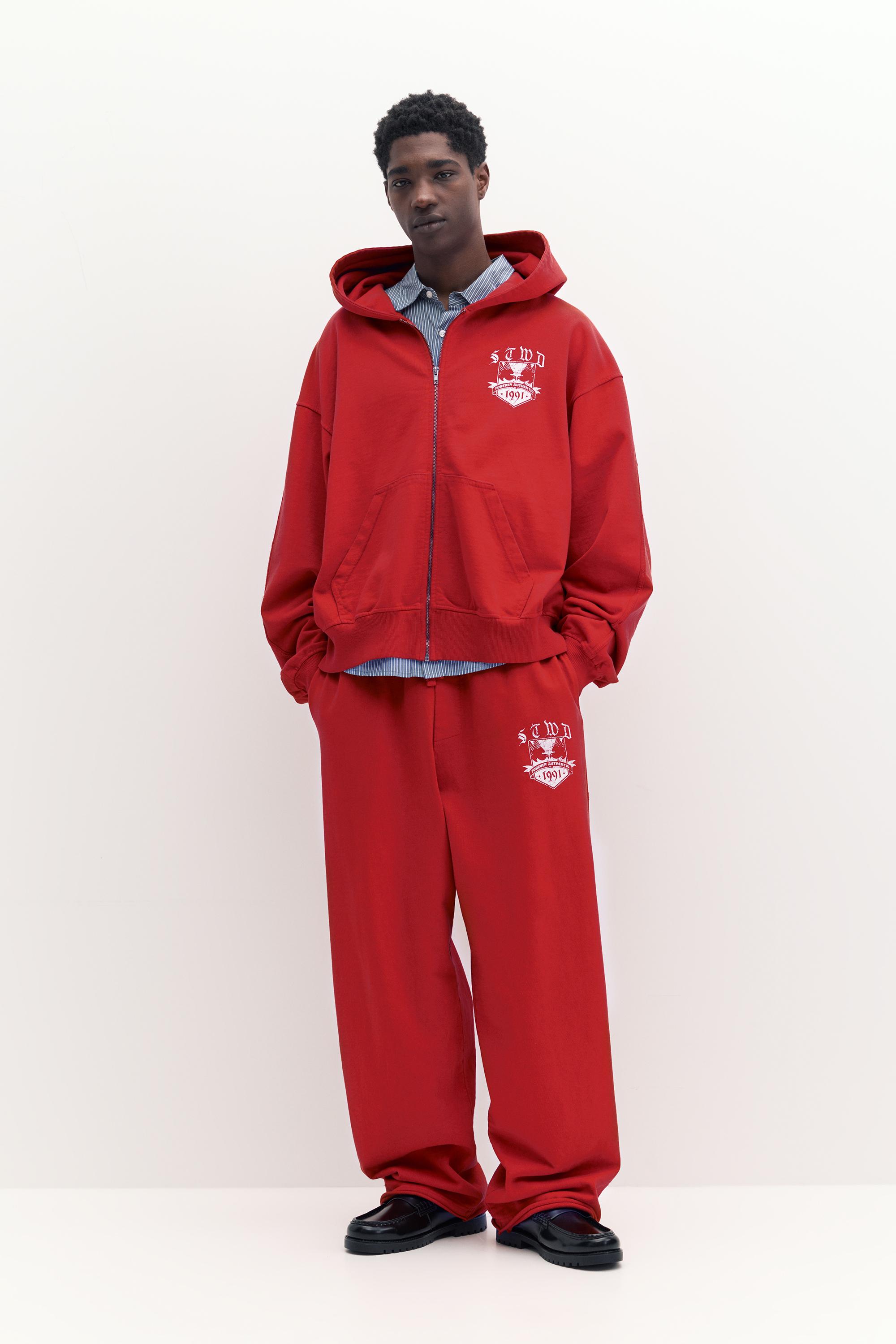 STWD varsity tracksuit trousers — Red