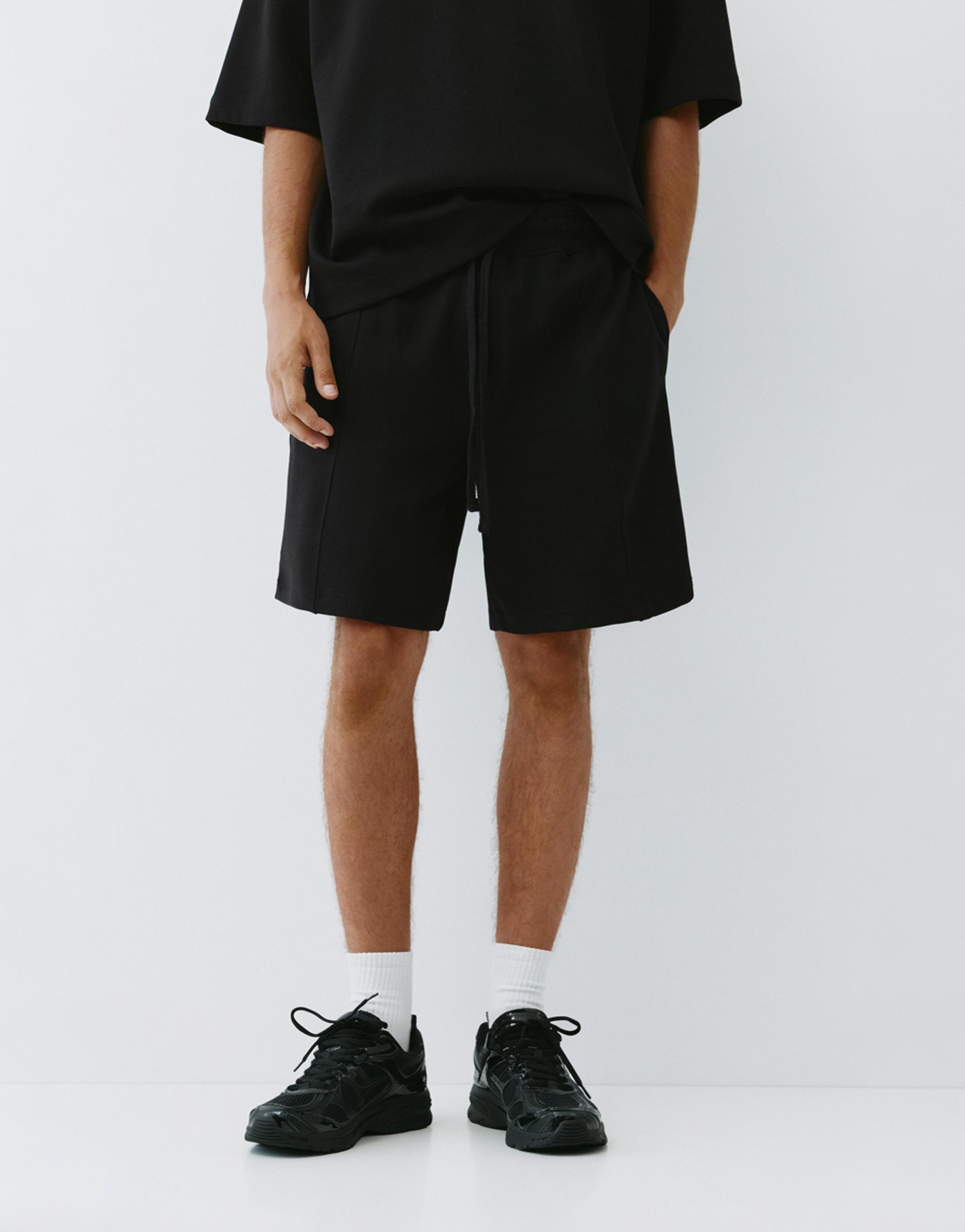 Interlock jogger Bermuda shorts — Black