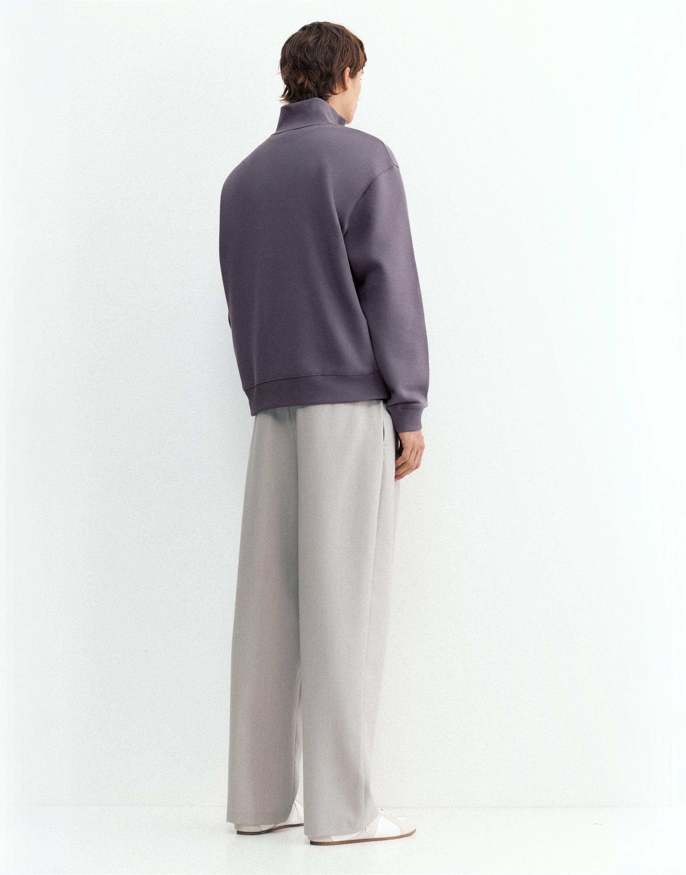 Quarter-zip sweatshirt — Grey blue