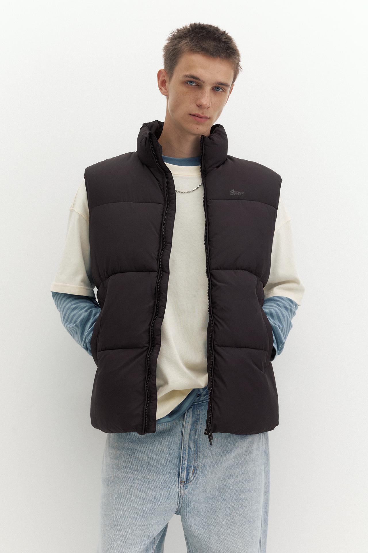 STWD quilted gilet — Black