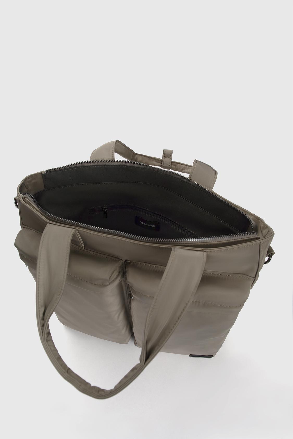 Nylon shopper bag with pockets - PULL&BEAR 