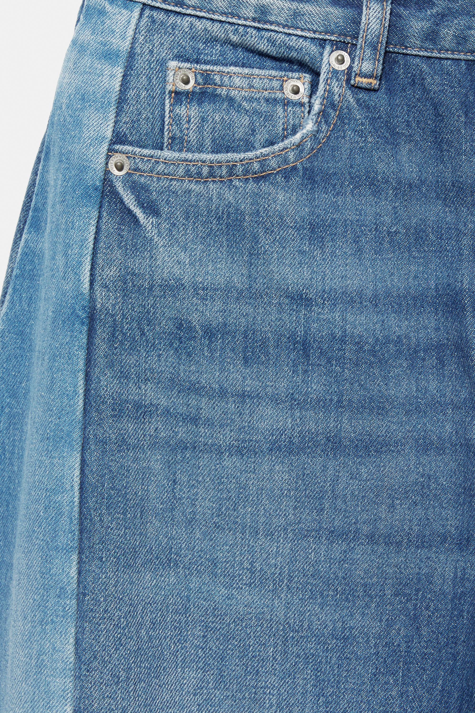 Patchwork barrel jeans — Medium blue