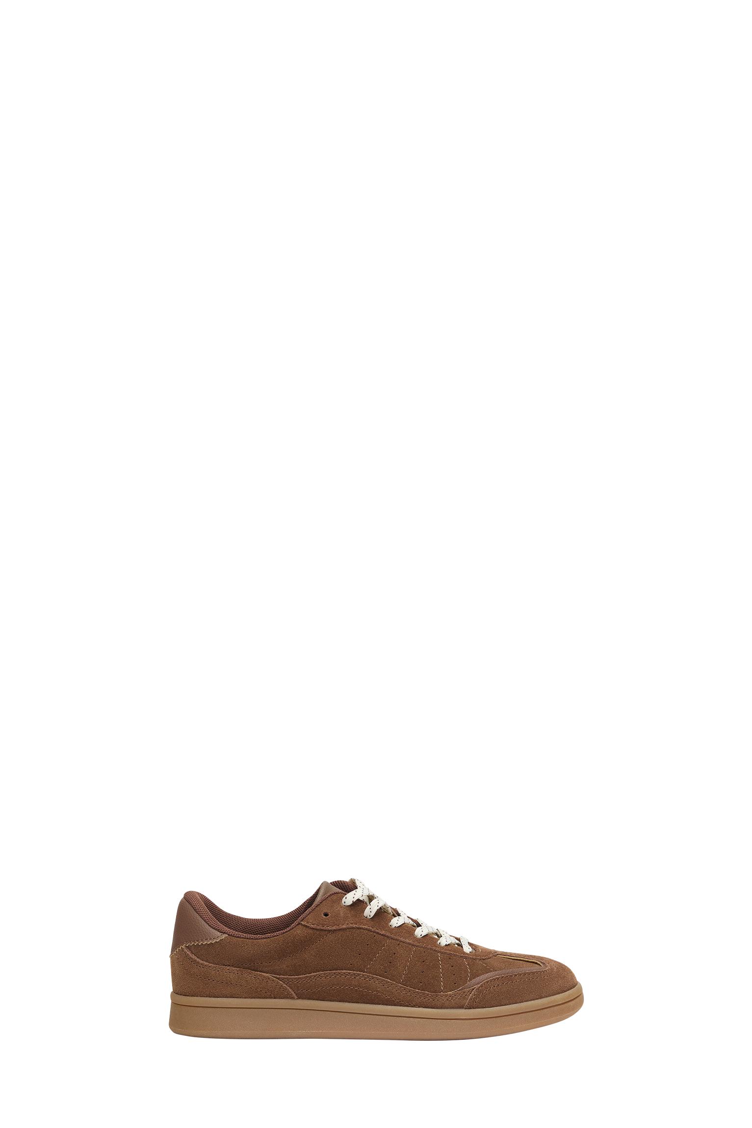 Split leather sneakers — Brown