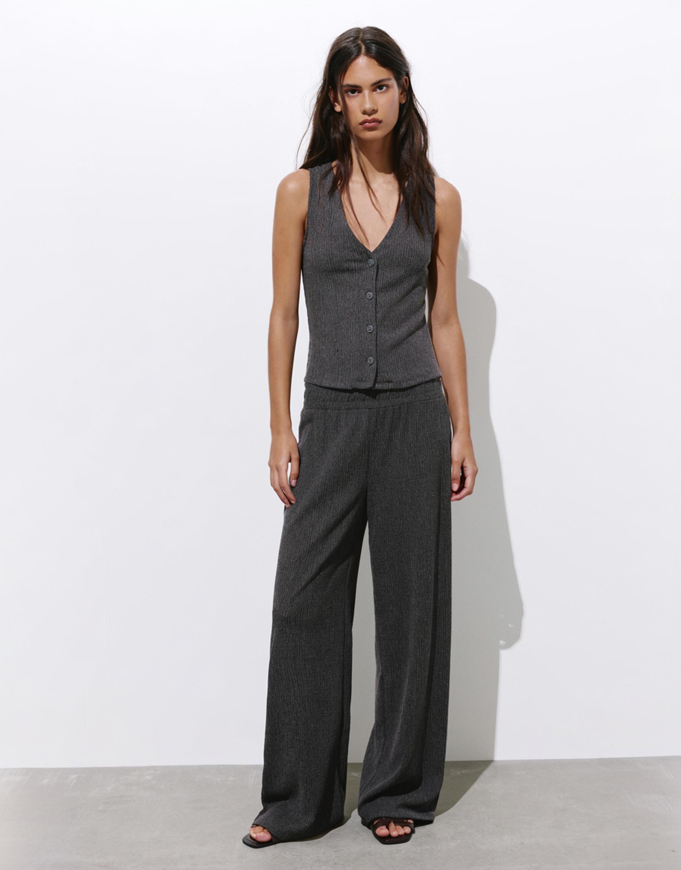 Crepe vest — Anthracite grey