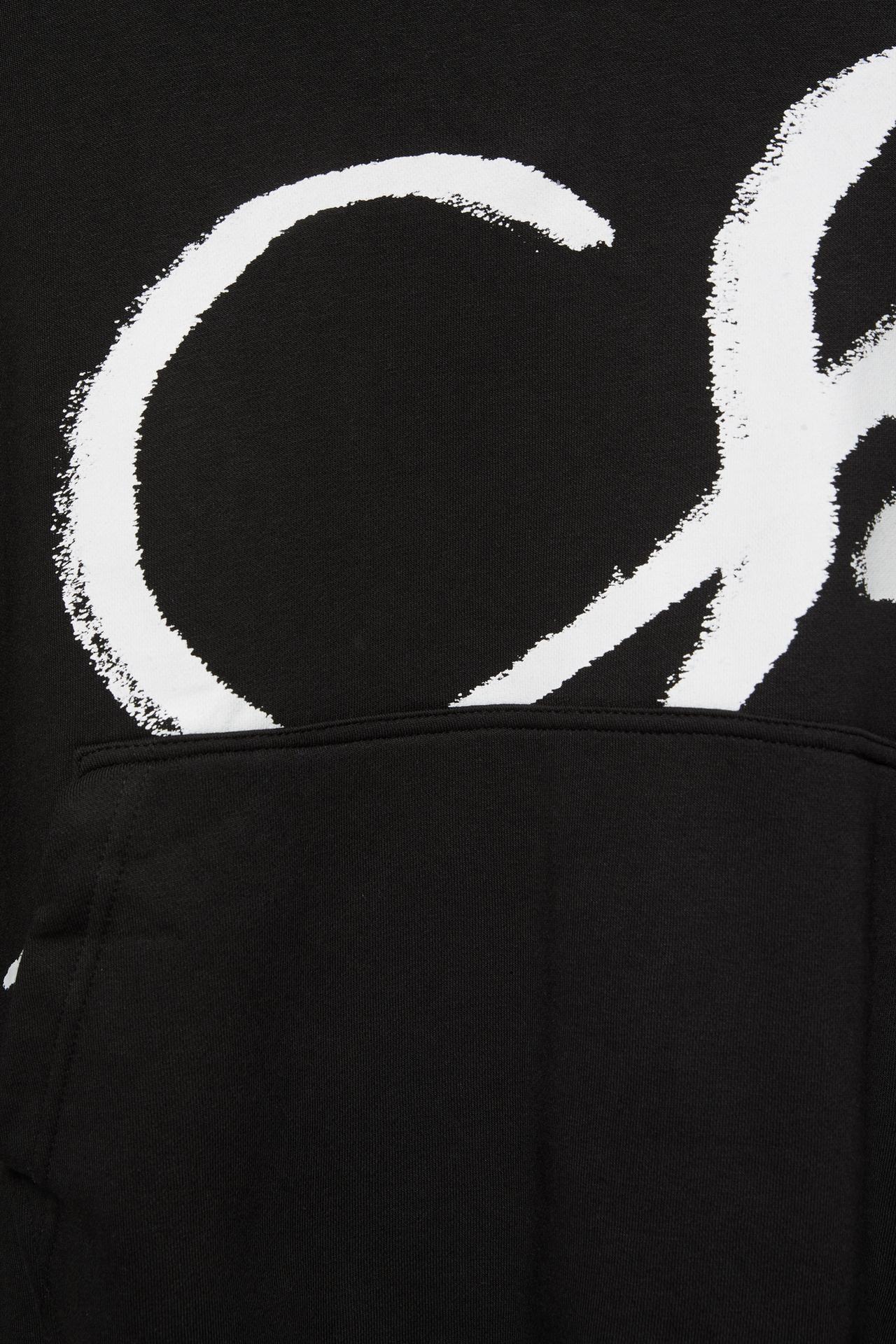 Black STWD sweatshirt with hood — Black