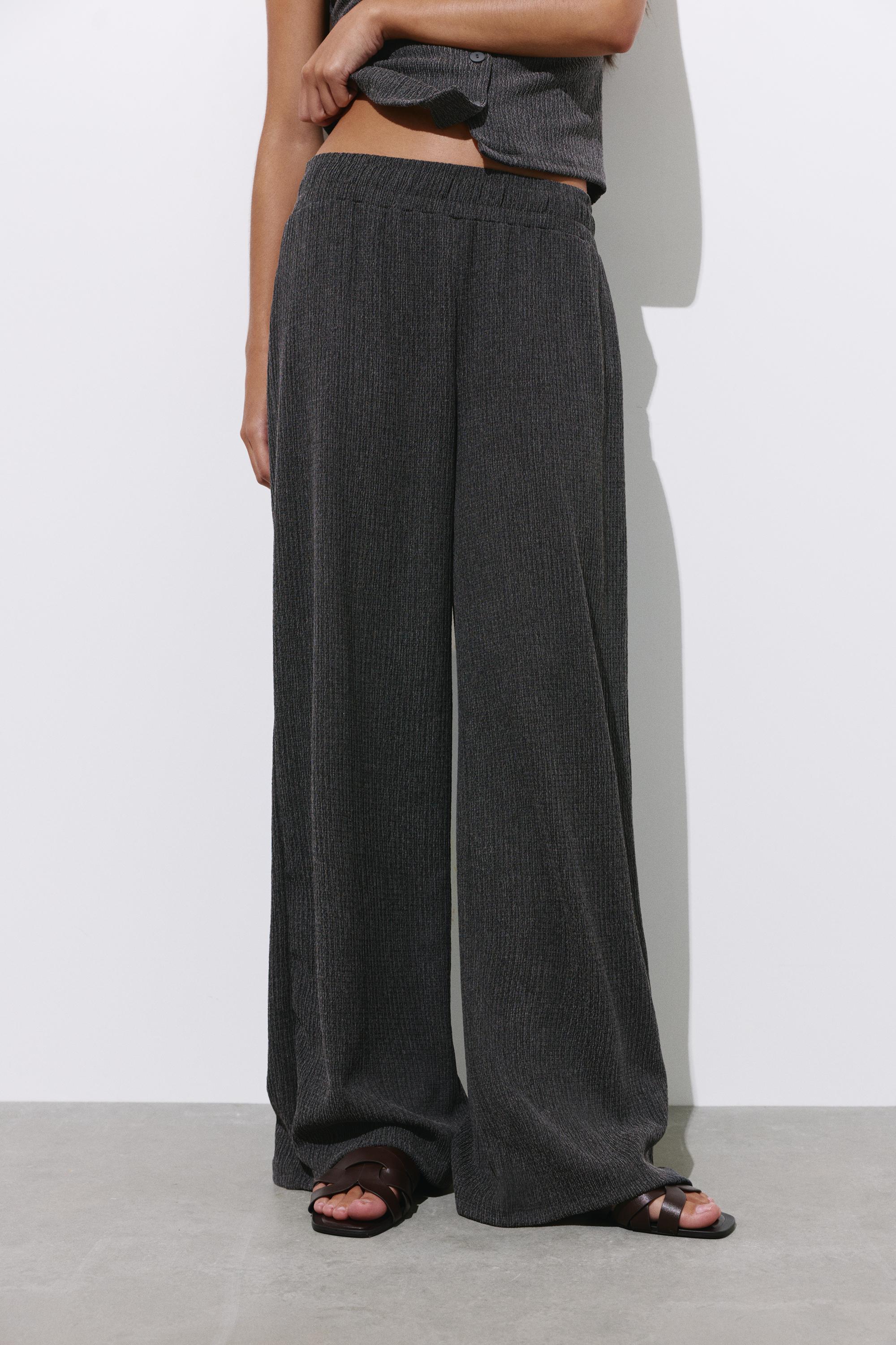 Wide-leg crepe trousers — Anthracite grey