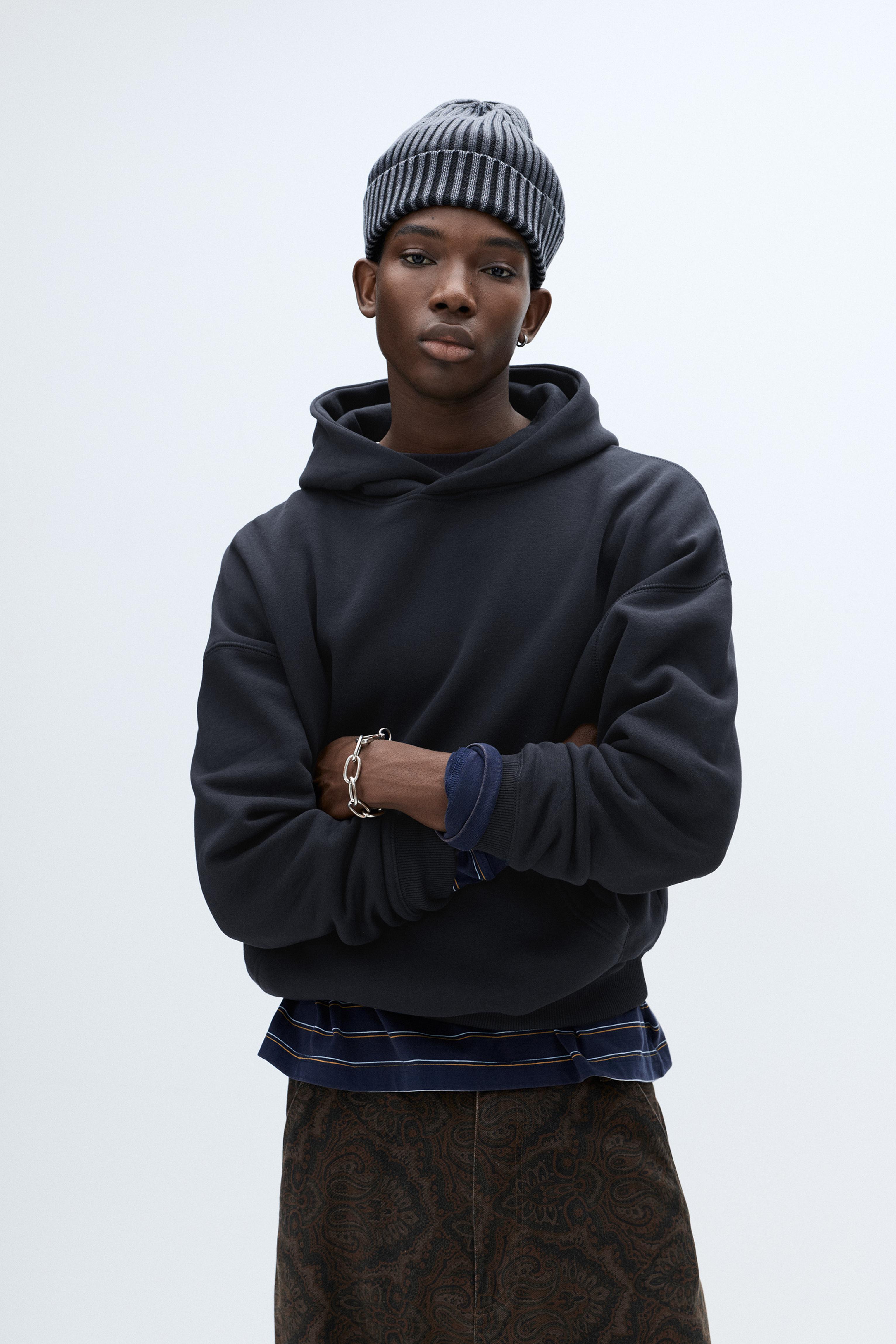 Bol kesim kapüşonlu sweatshirt - Görsel 55