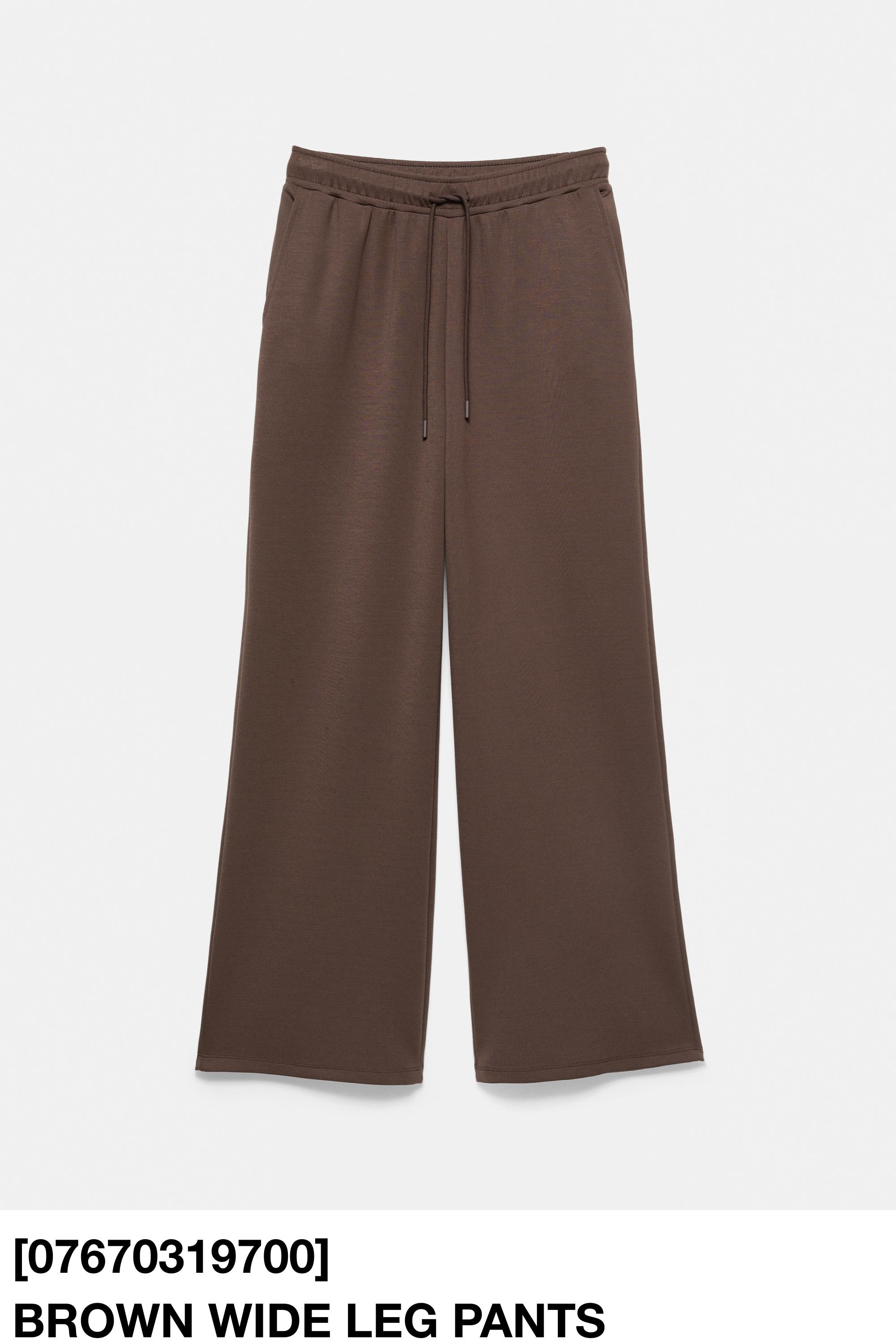 Modal wide-leg trousers — Brown