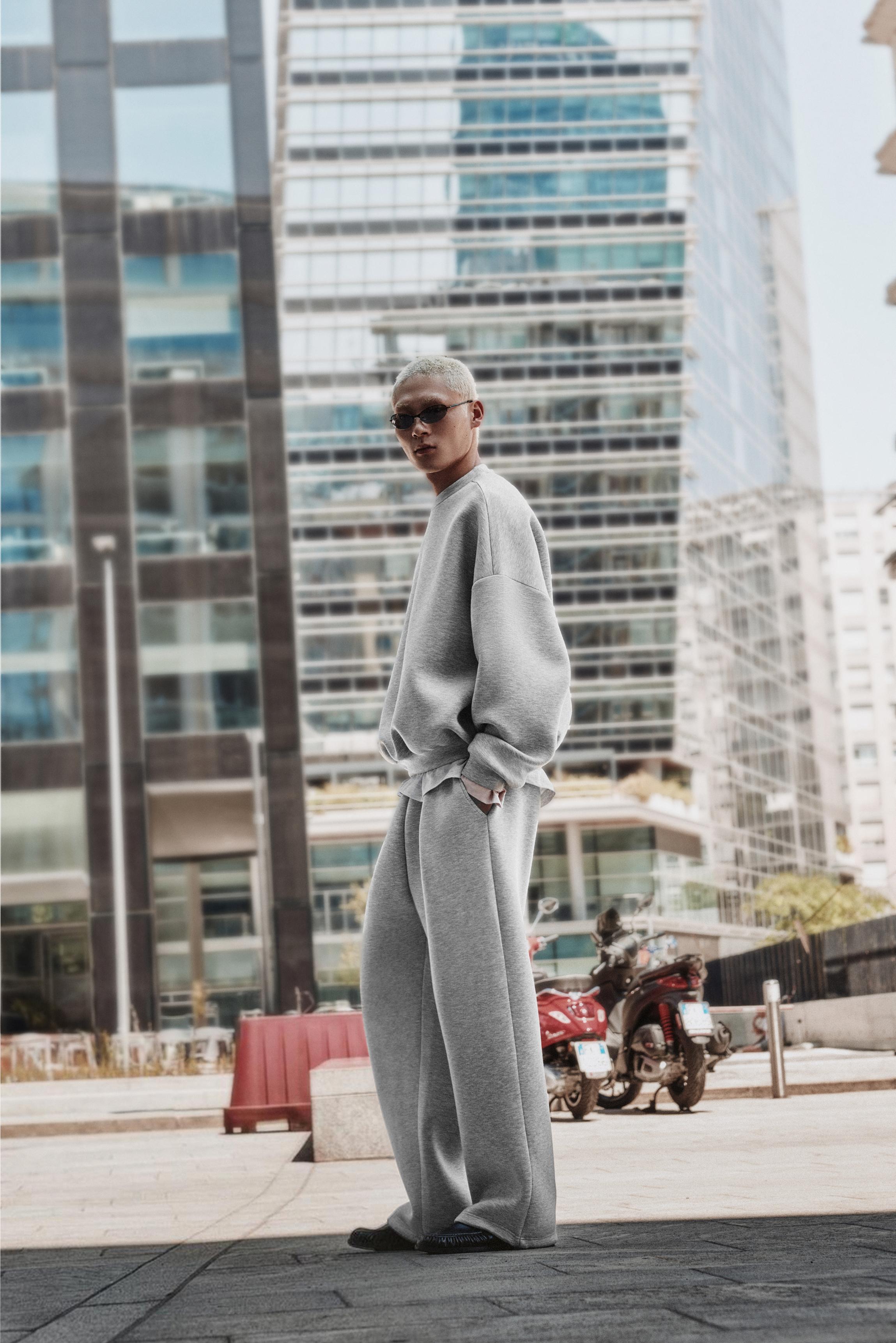 Interlock jogging pants — Grey marl