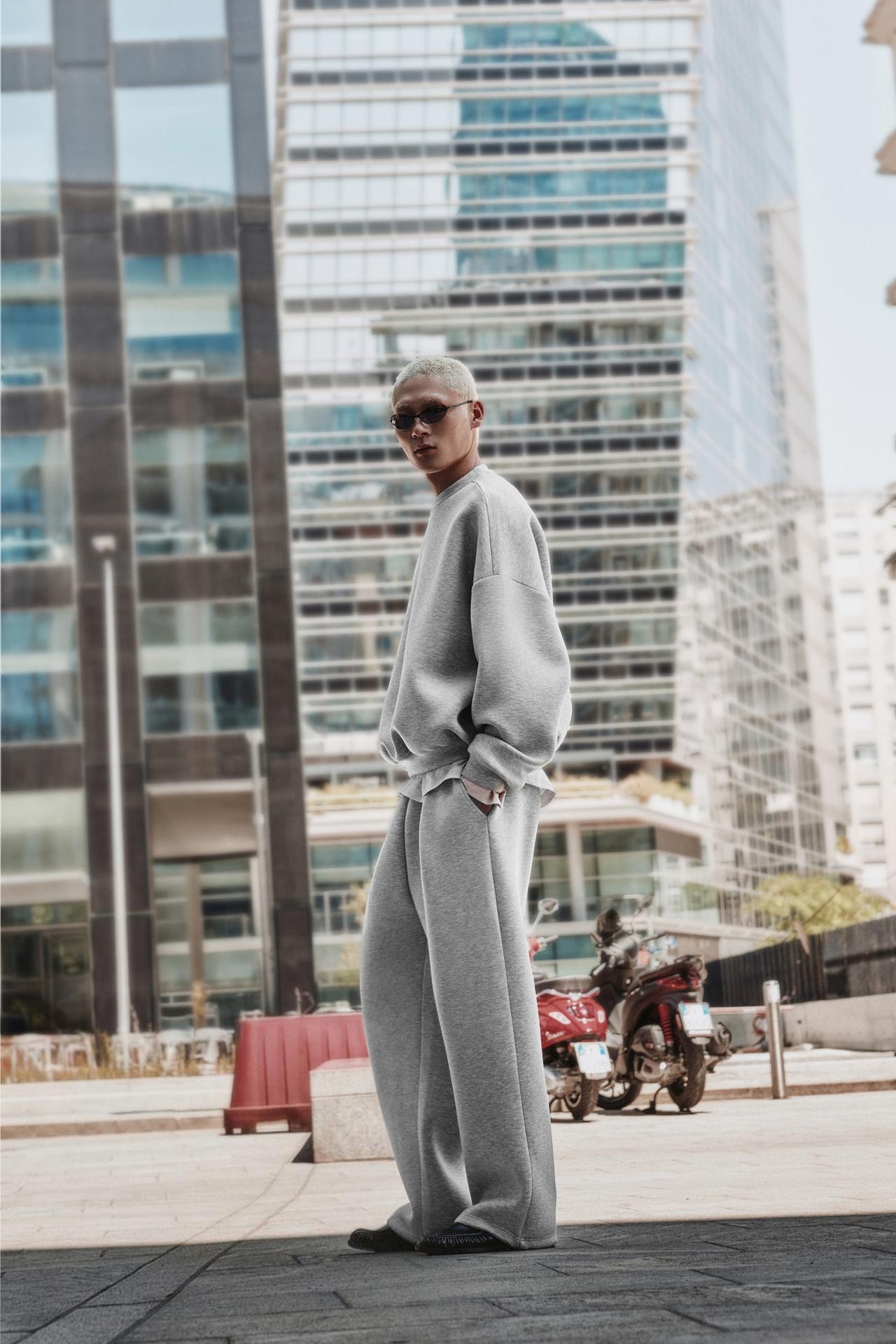 Interlock jogging pants — Grey marl