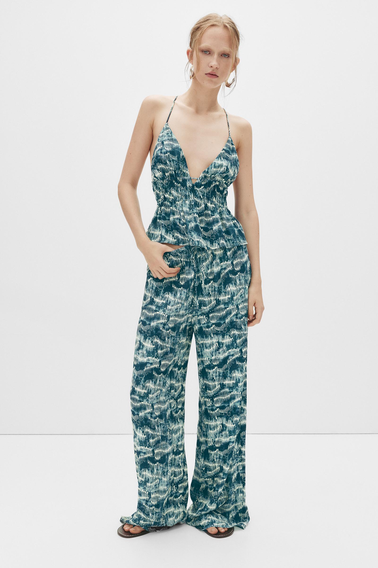 Fließende Hose Mit Print