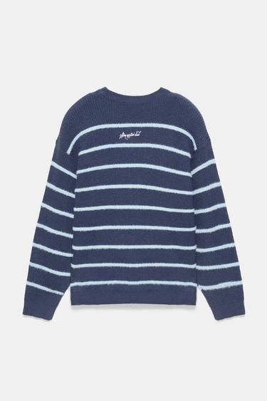 Striped embroidered jumper — Navy 8