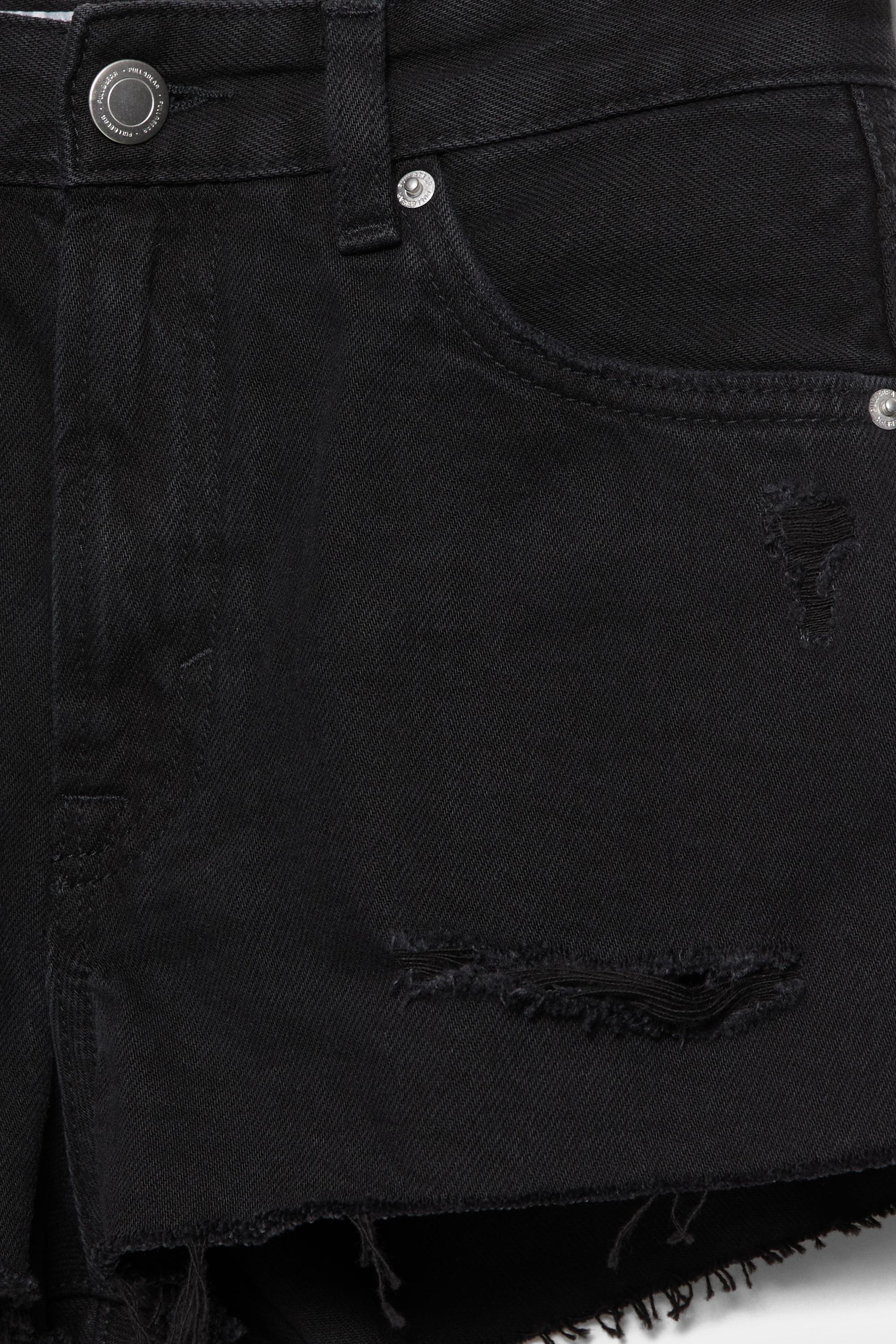 Mom fit ripped denim shorts — Black
