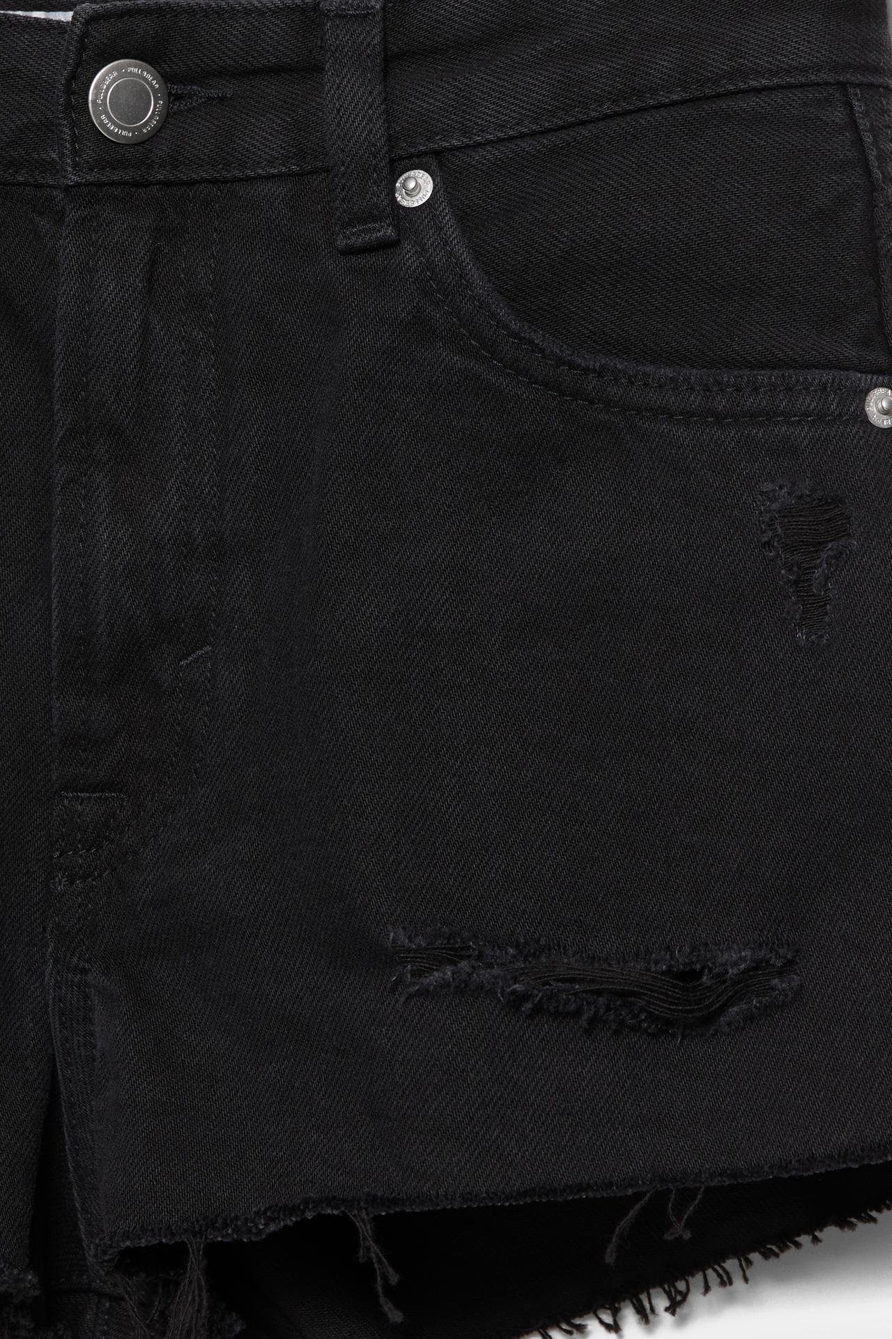 Mom fit ripped denim shorts — Black