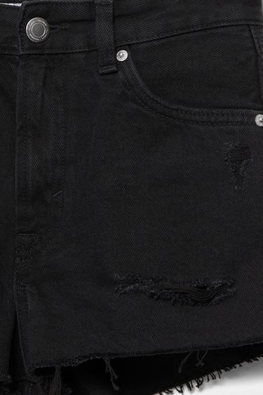 Mom fit ripped denim shorts — Black 6