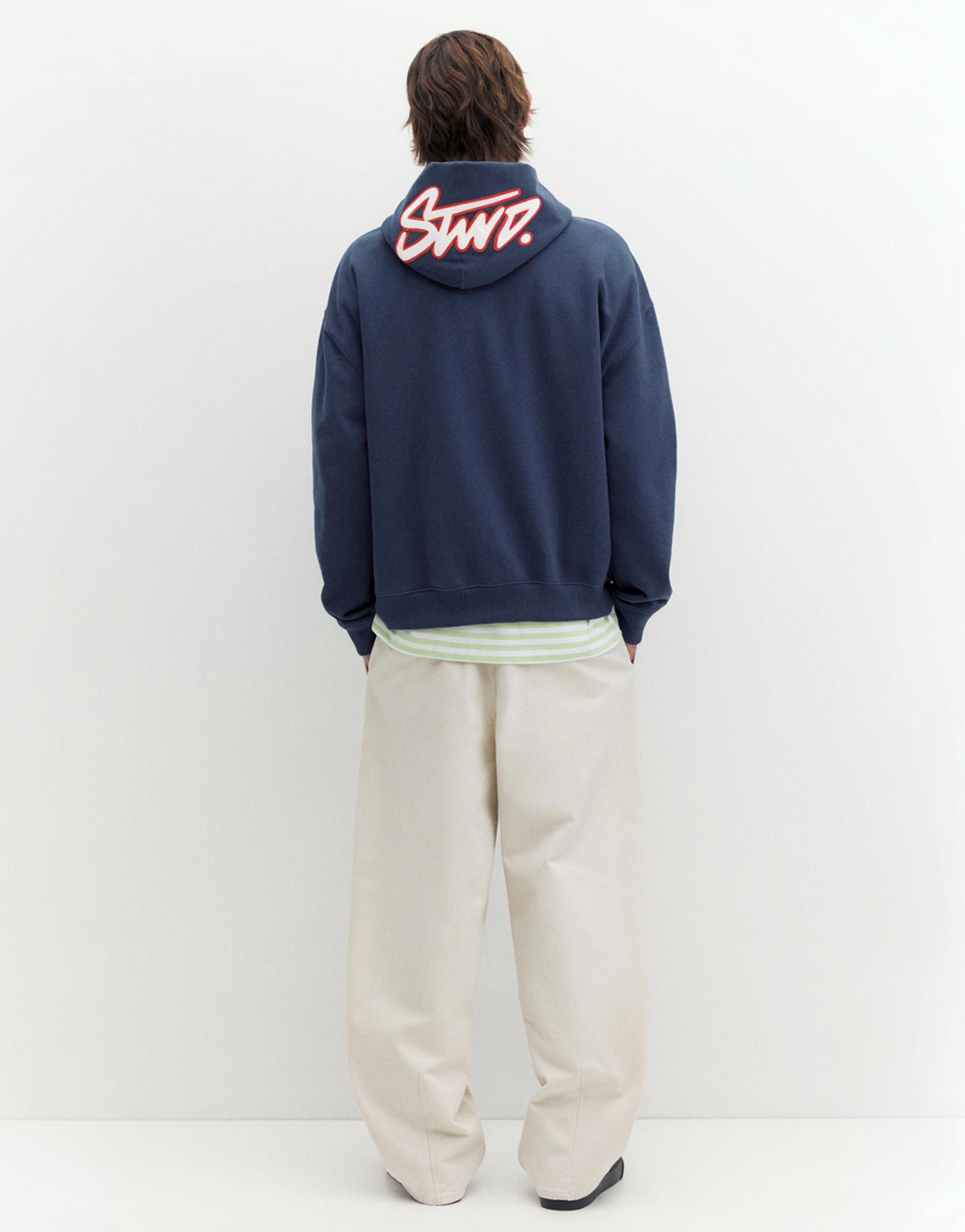 STWD boxy-fit logo hoodie — Blue