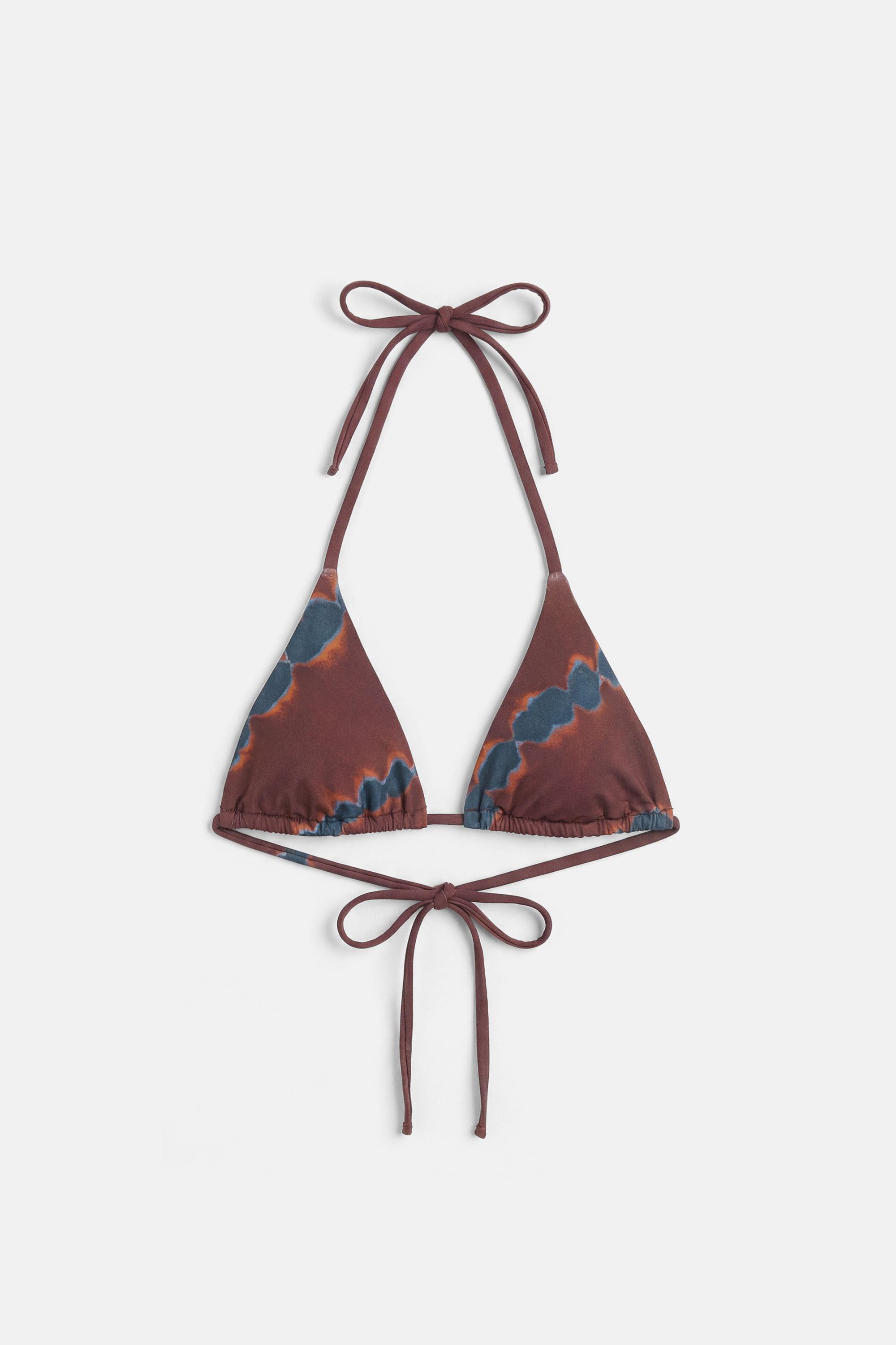 Triangle tie-dye bikini top — Brown