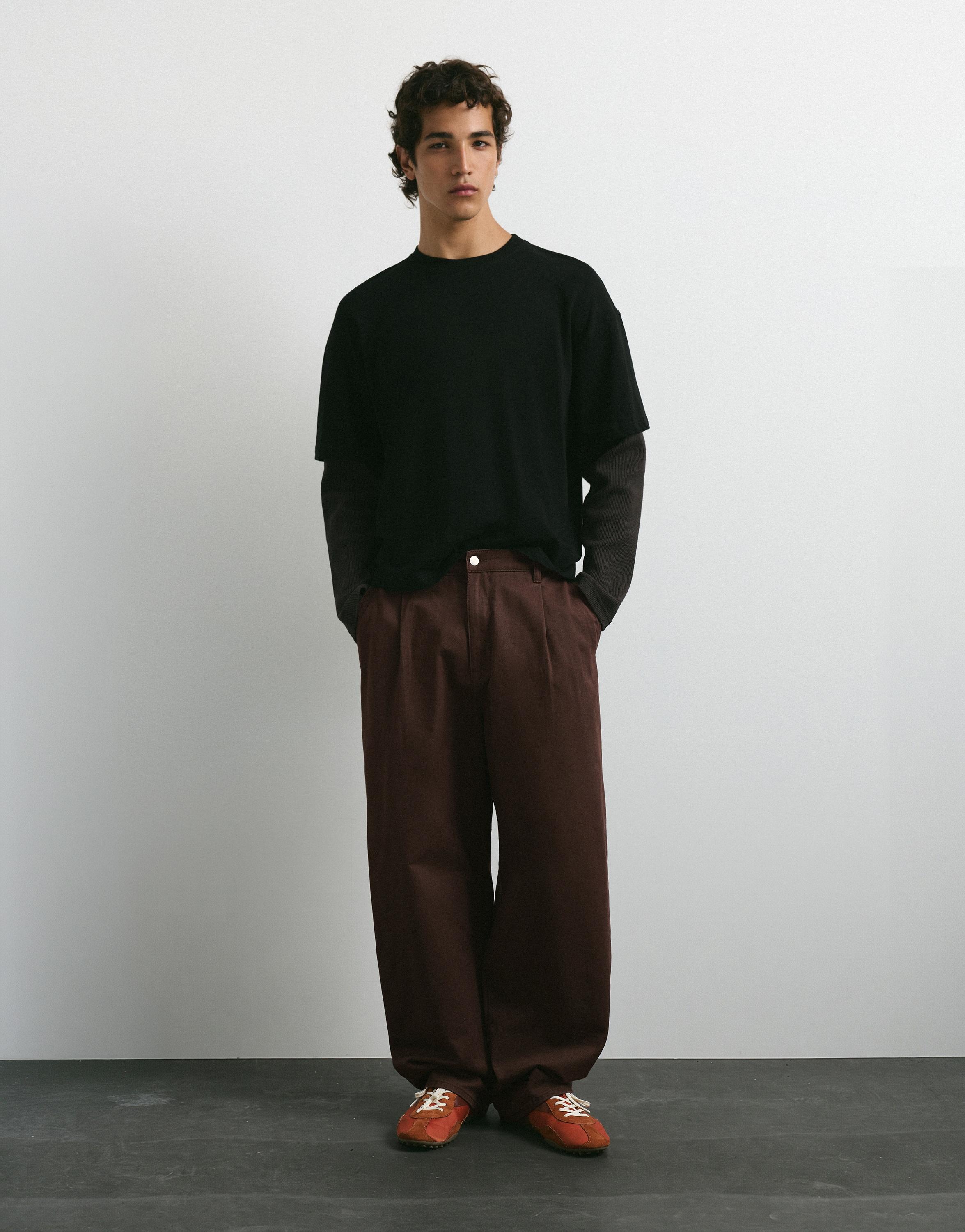 Pull&Bear Ön dikişli barrel jean görsel 8