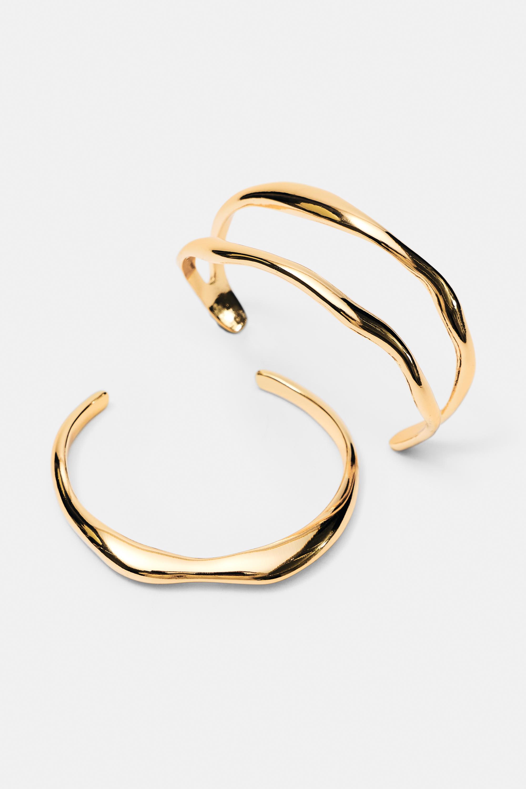 Pack of 2 wave bracelets — Gold