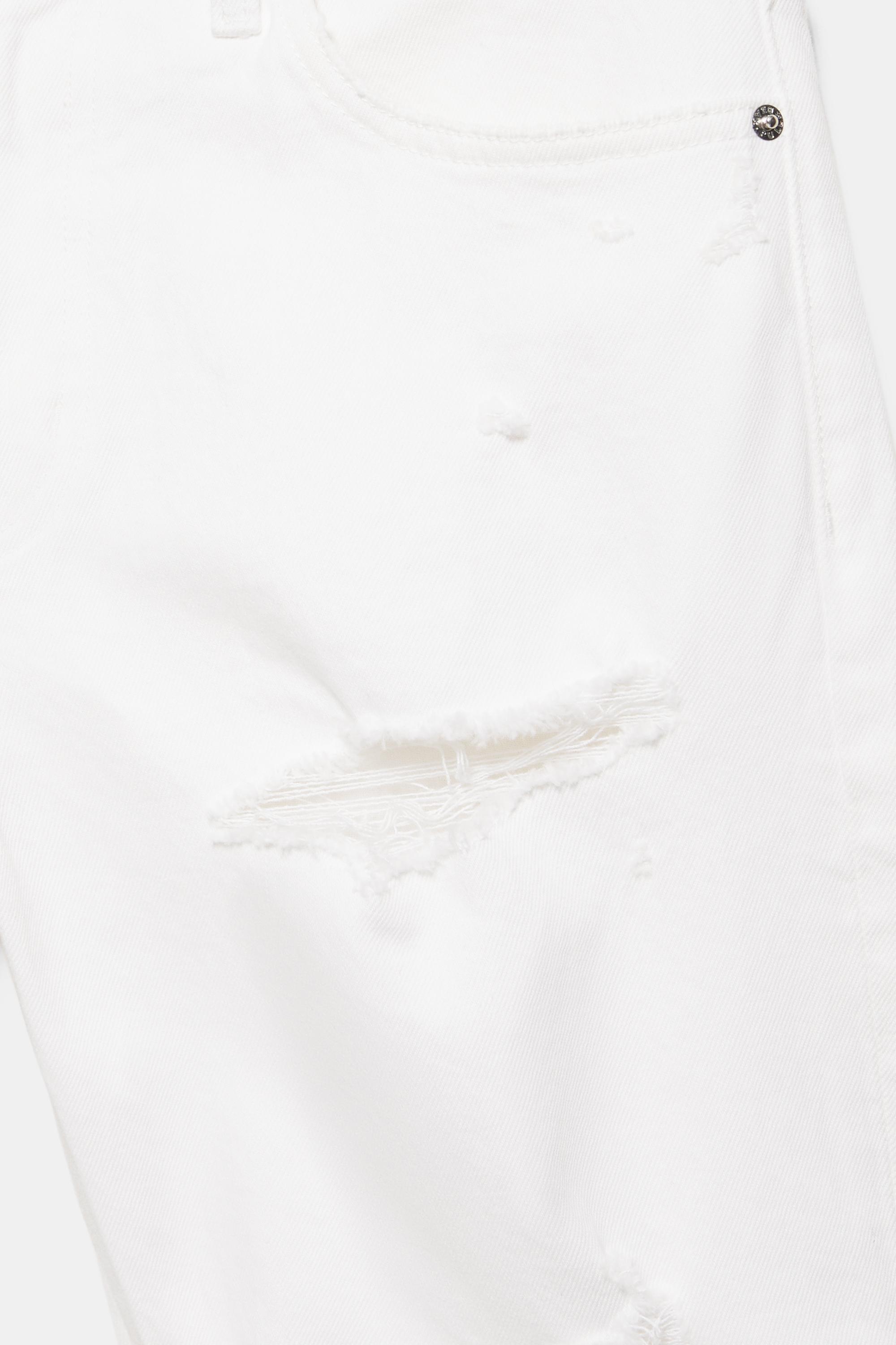 Ripped denim Bermuda shorts — Off white