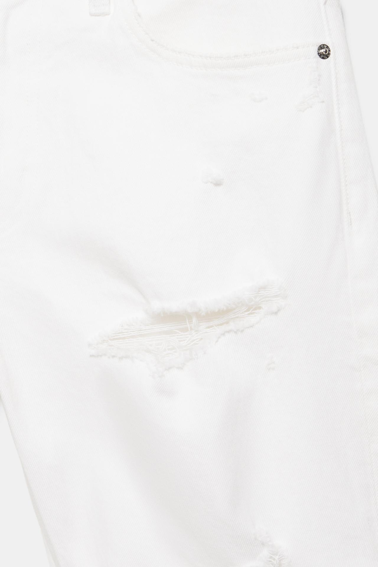 Ripped denim Bermuda shorts — Off white