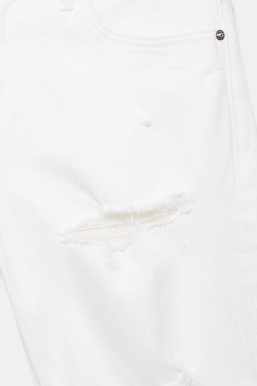Ripped denim Bermuda shorts — Off white 8
