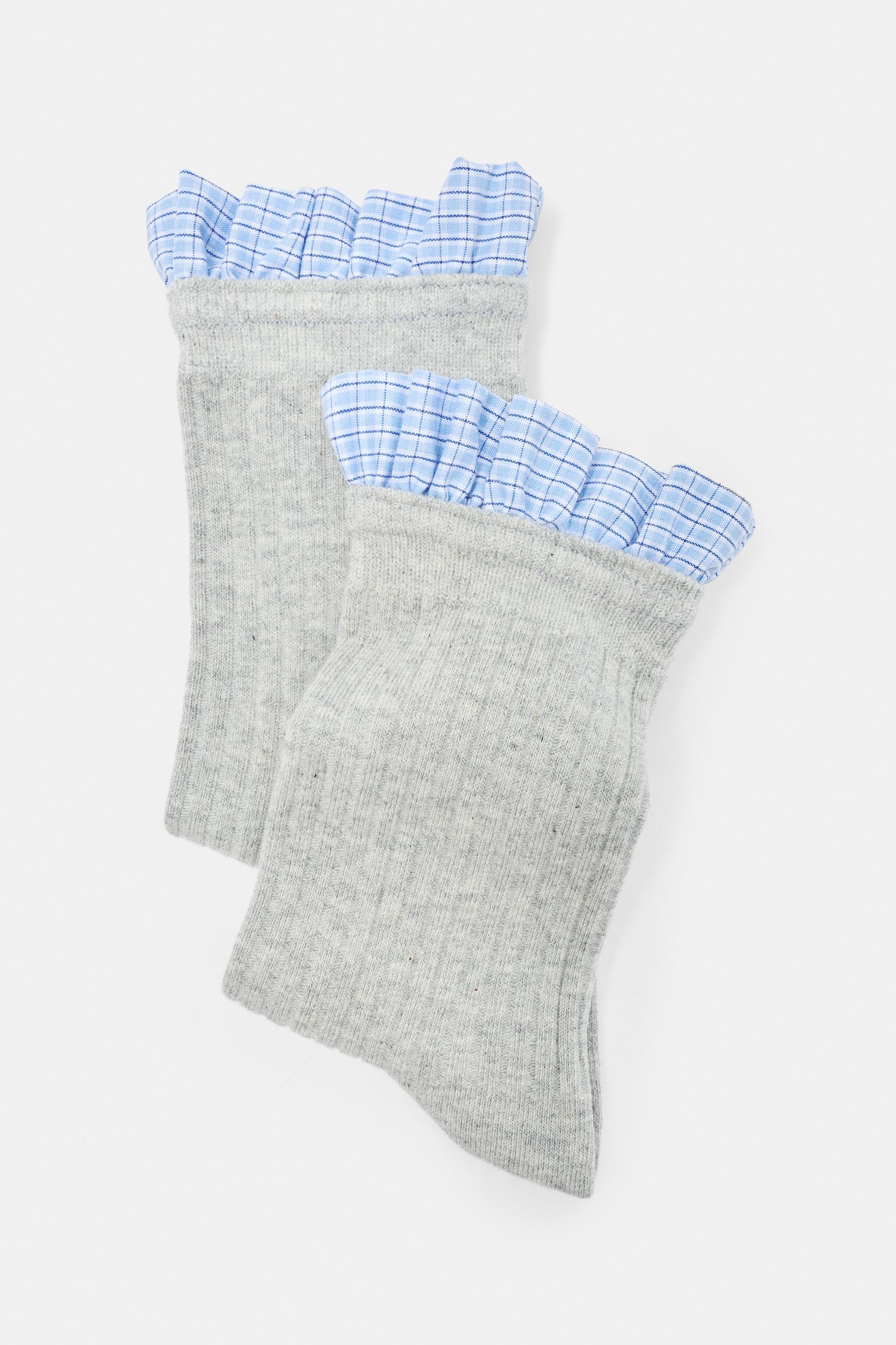Poplin ruffle socks — Grey