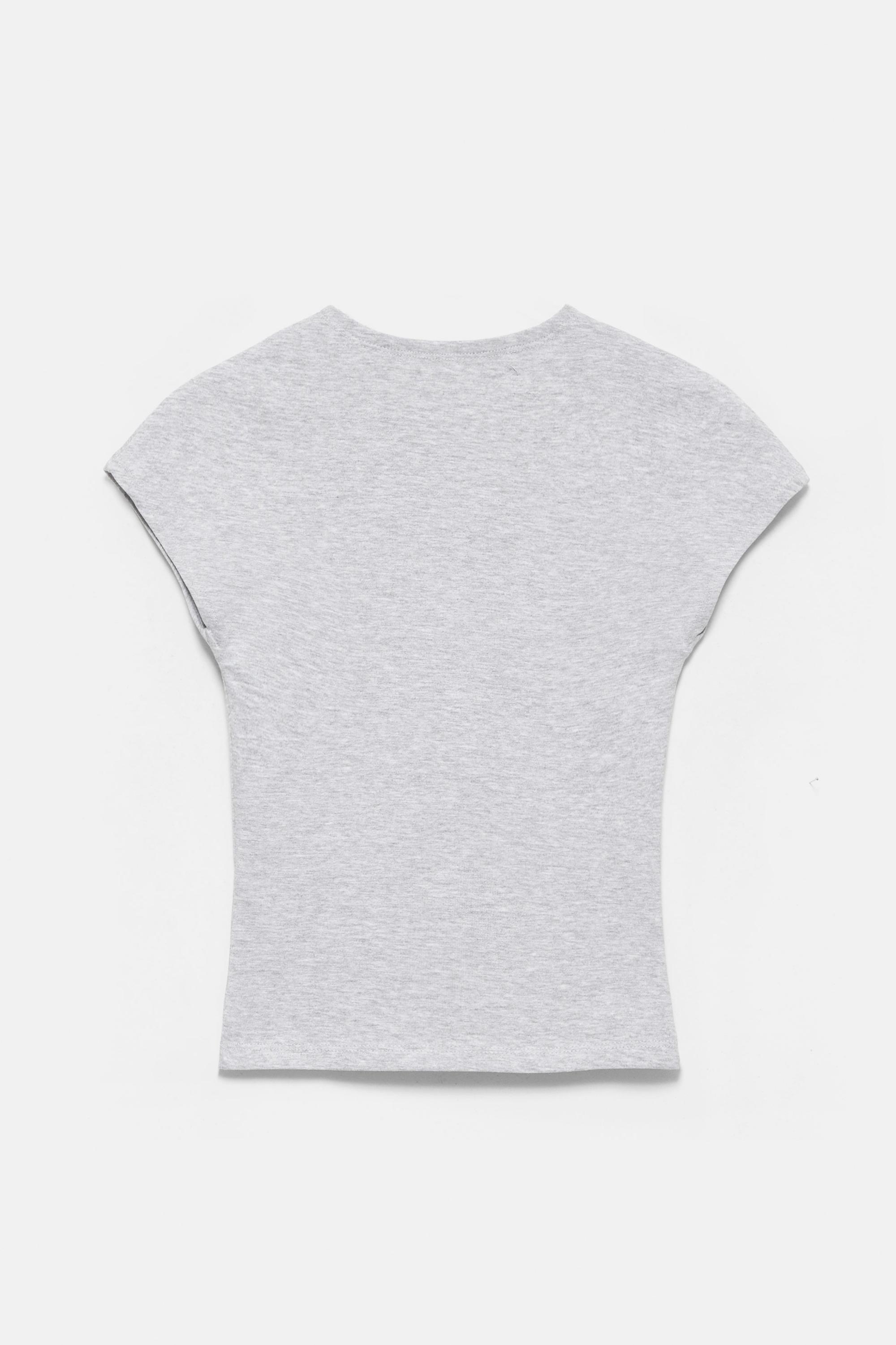Fitted short sleeve T-shirt — Grey marl