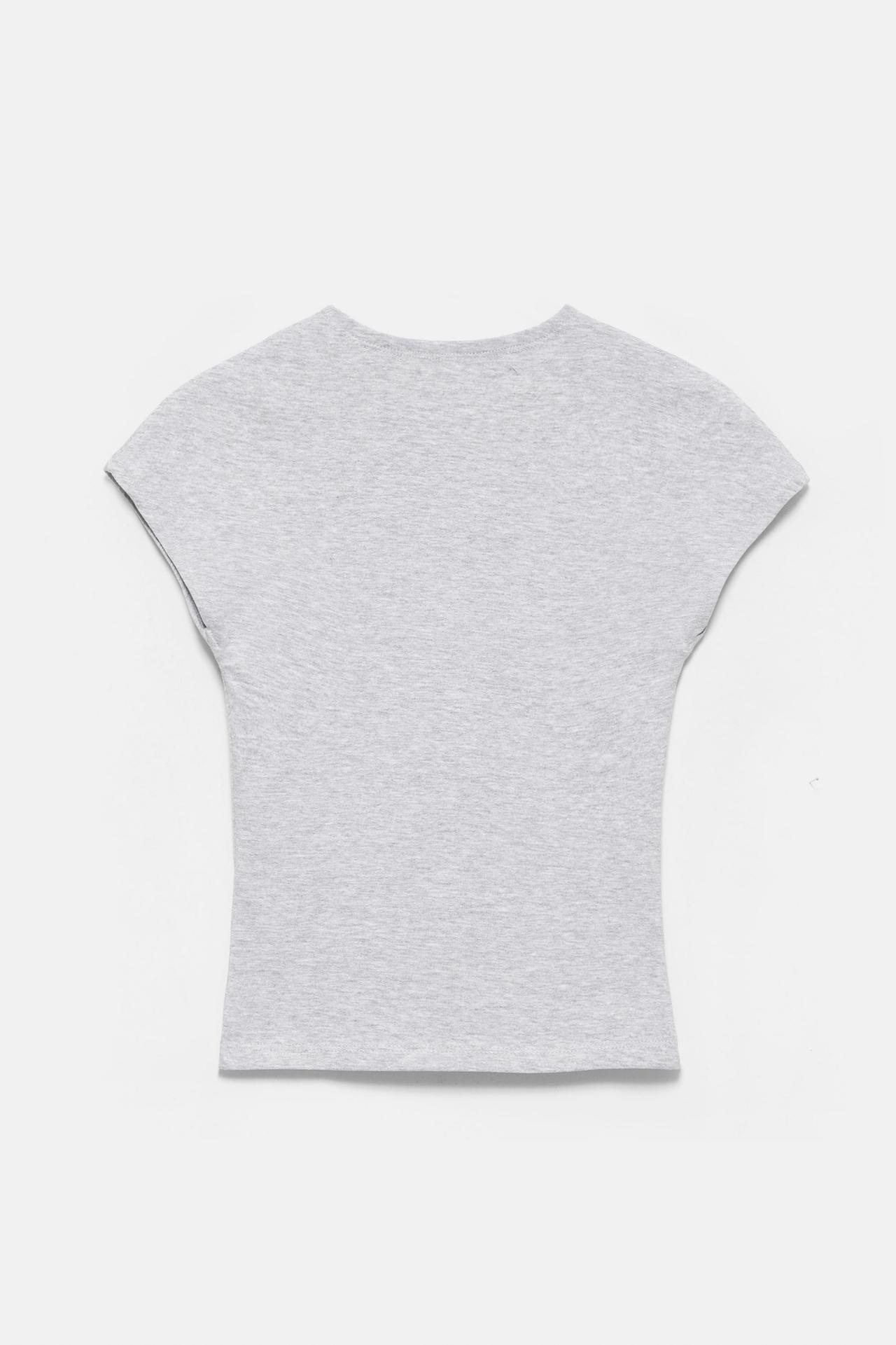 Fitted short sleeve T-shirt — Grey marl