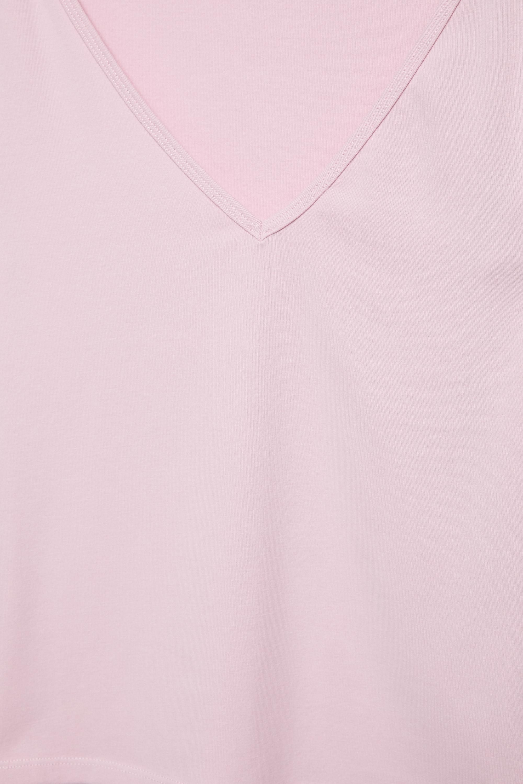 V-neck T-shirt — Pink