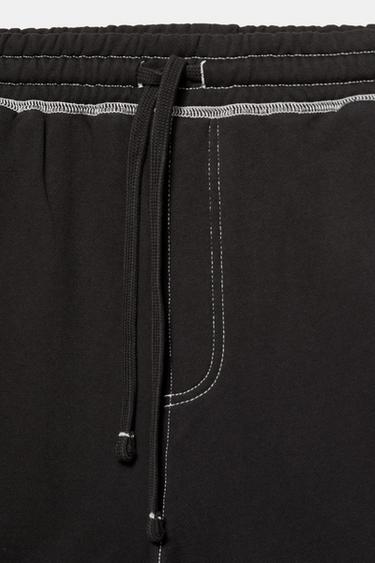 STWD jogger Bermuda shorts with seams — Black 10
