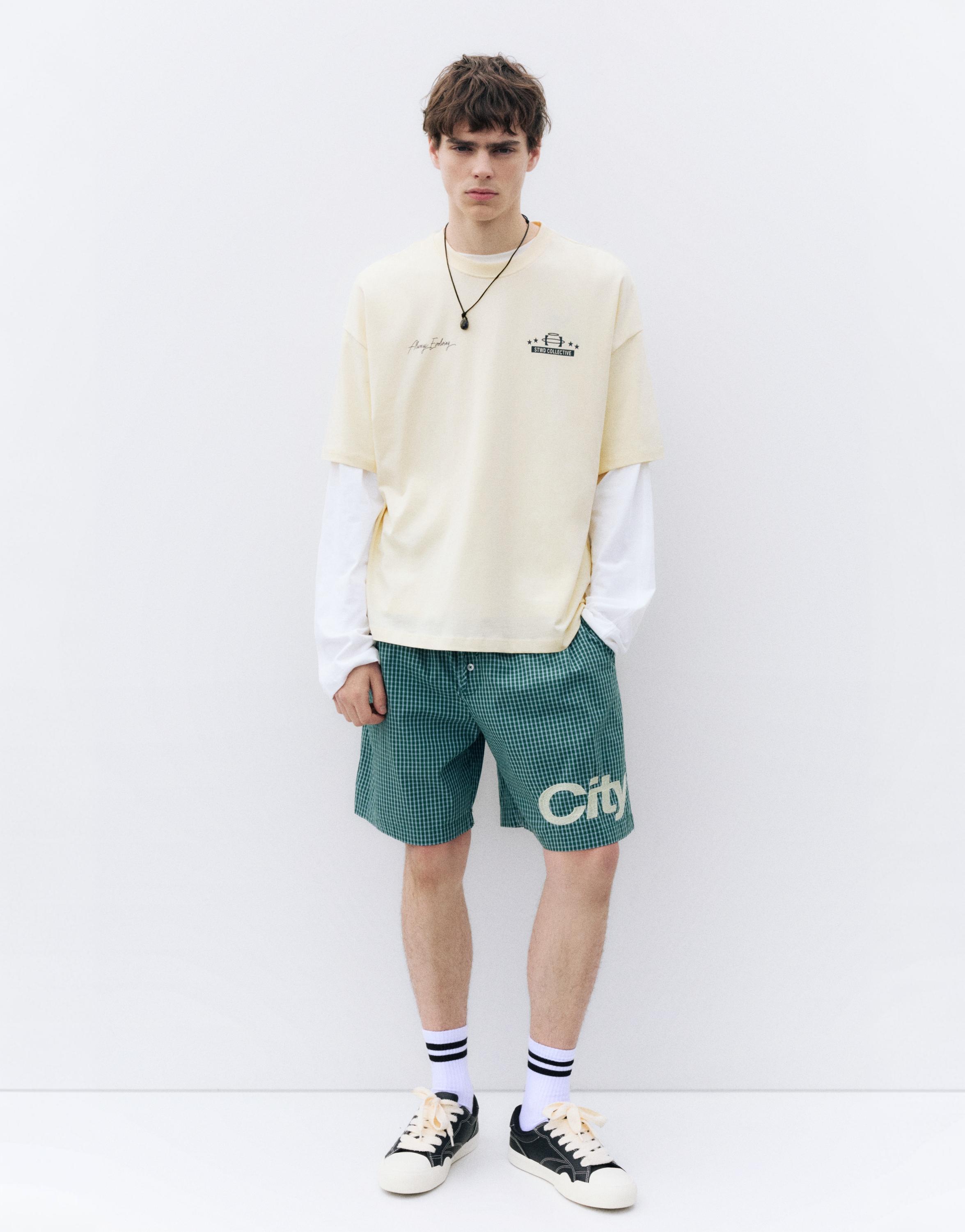 STWD boxy-fit graphic T-shirt — Lime