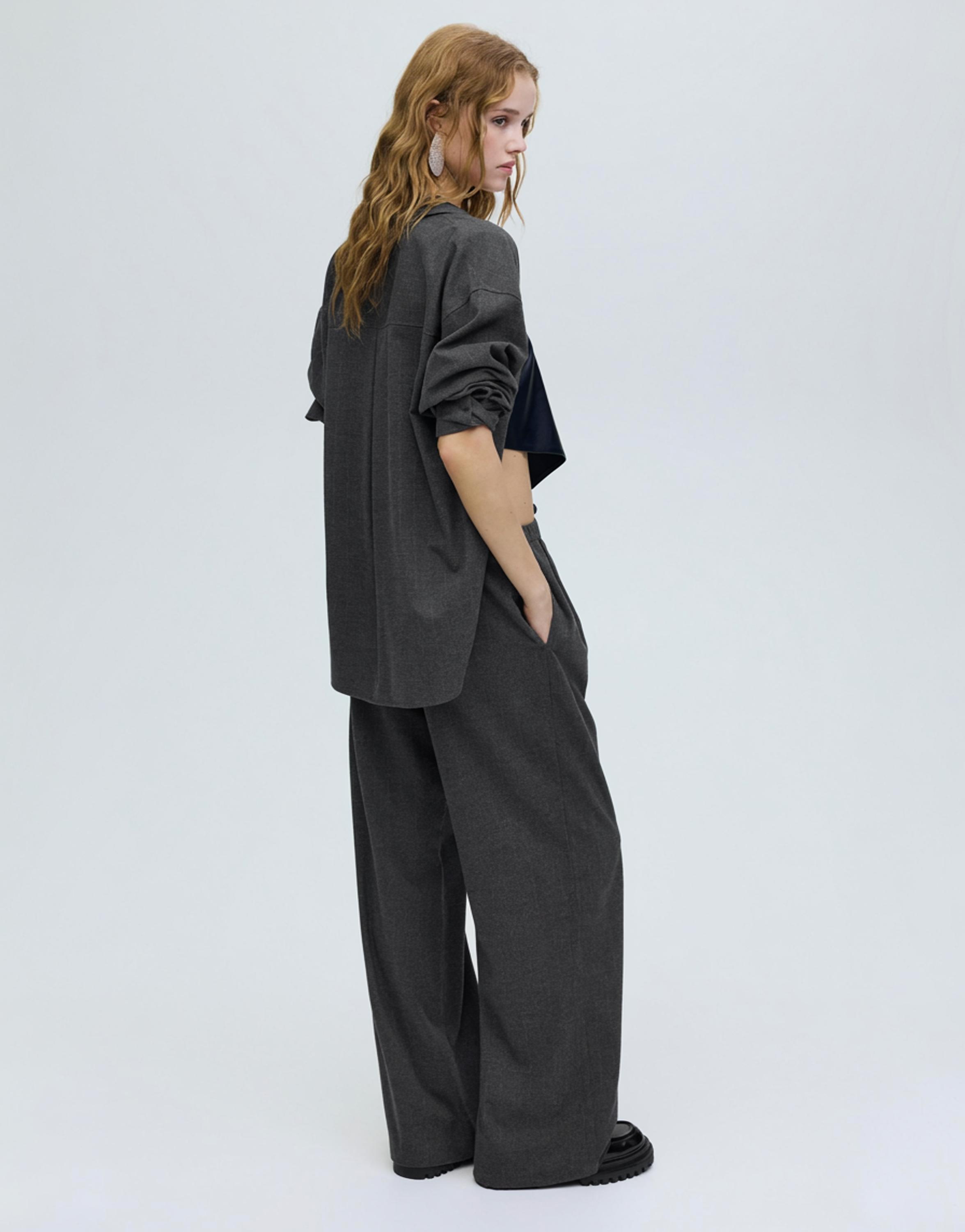 Pinstripe jogger trousers — Grey