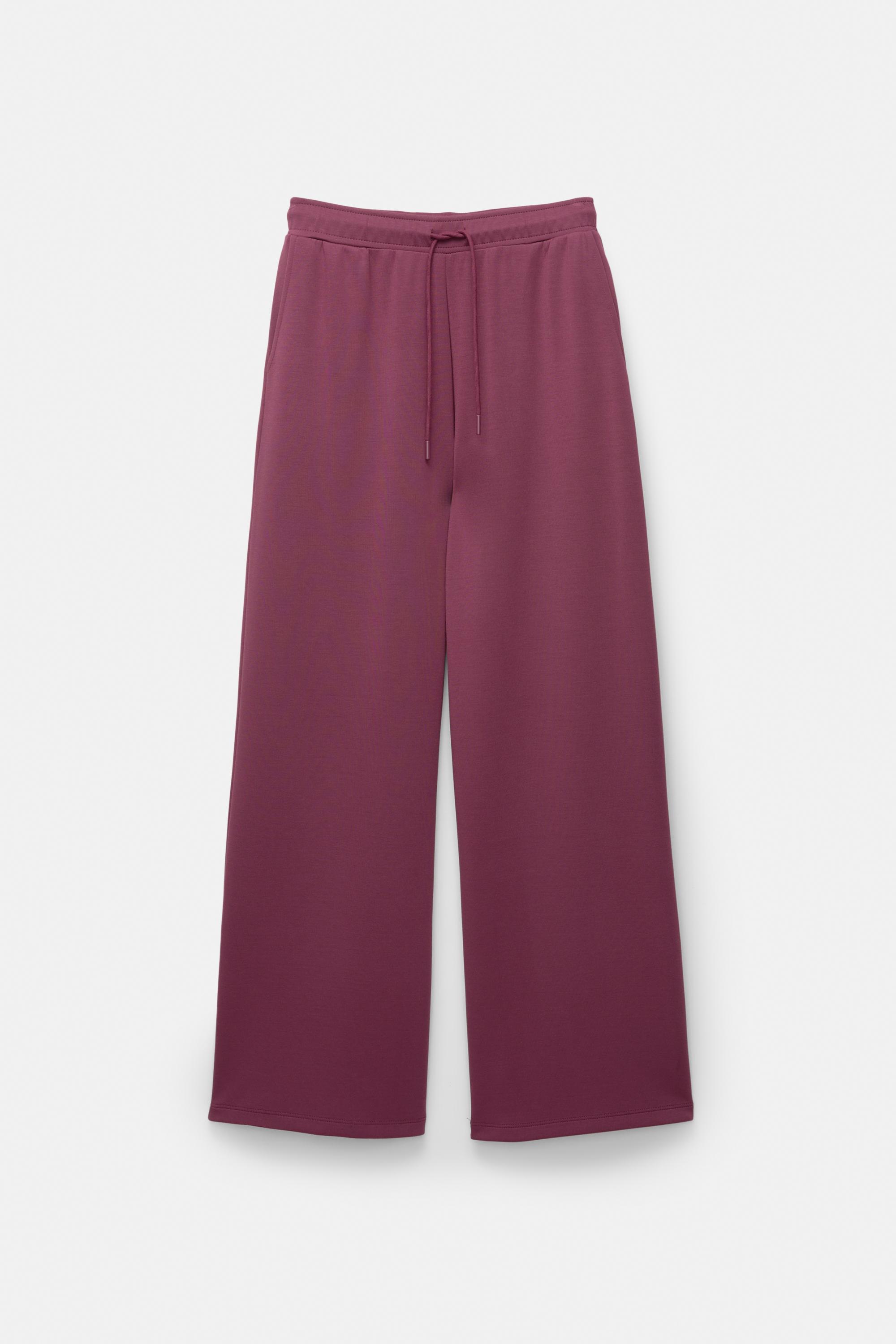 Soft-touch wide-leg trousers — Aubergine