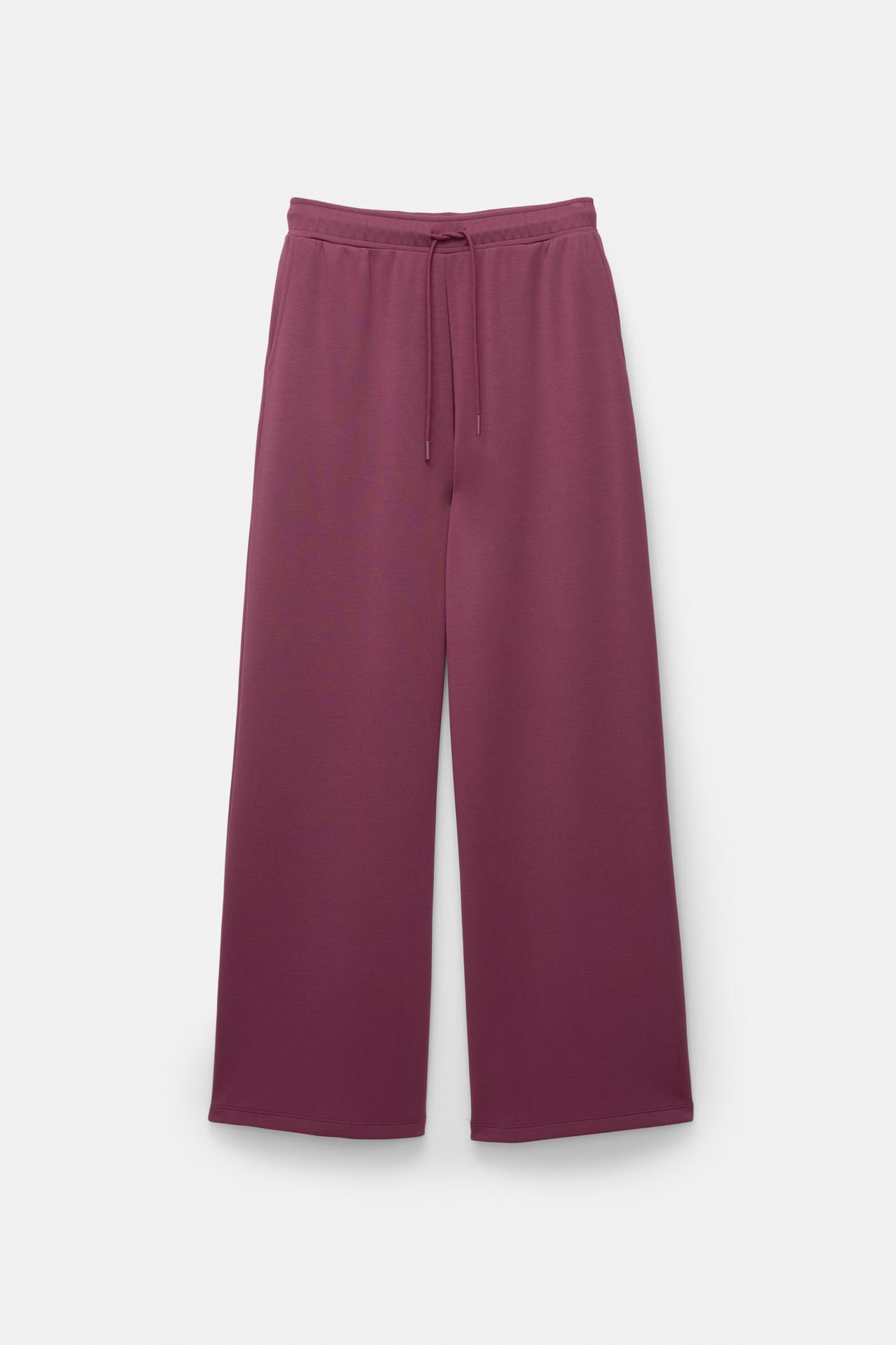 Soft-touch wide-leg trousers — Aubergine