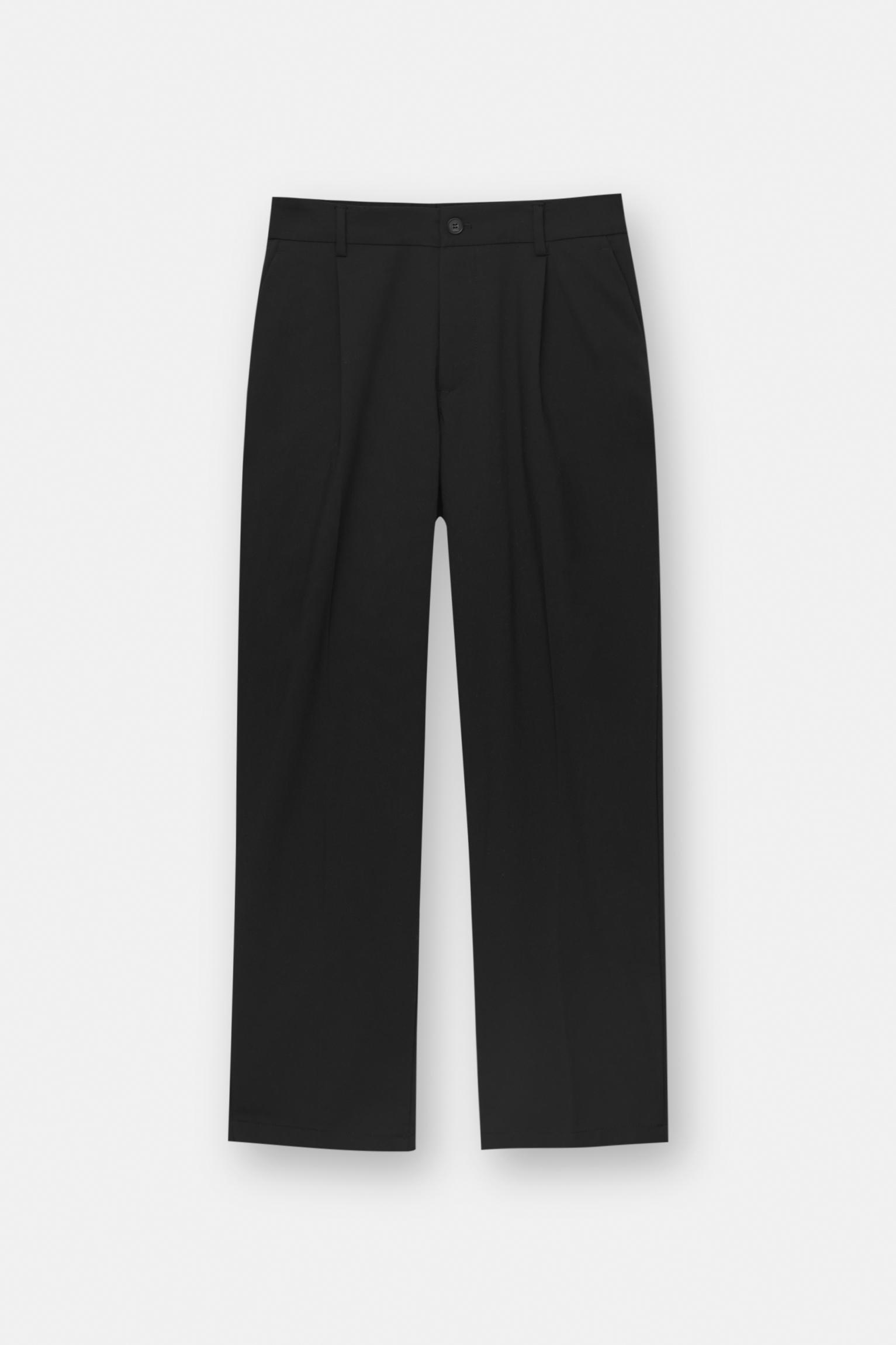 Wide-leg tailored trousers — Black