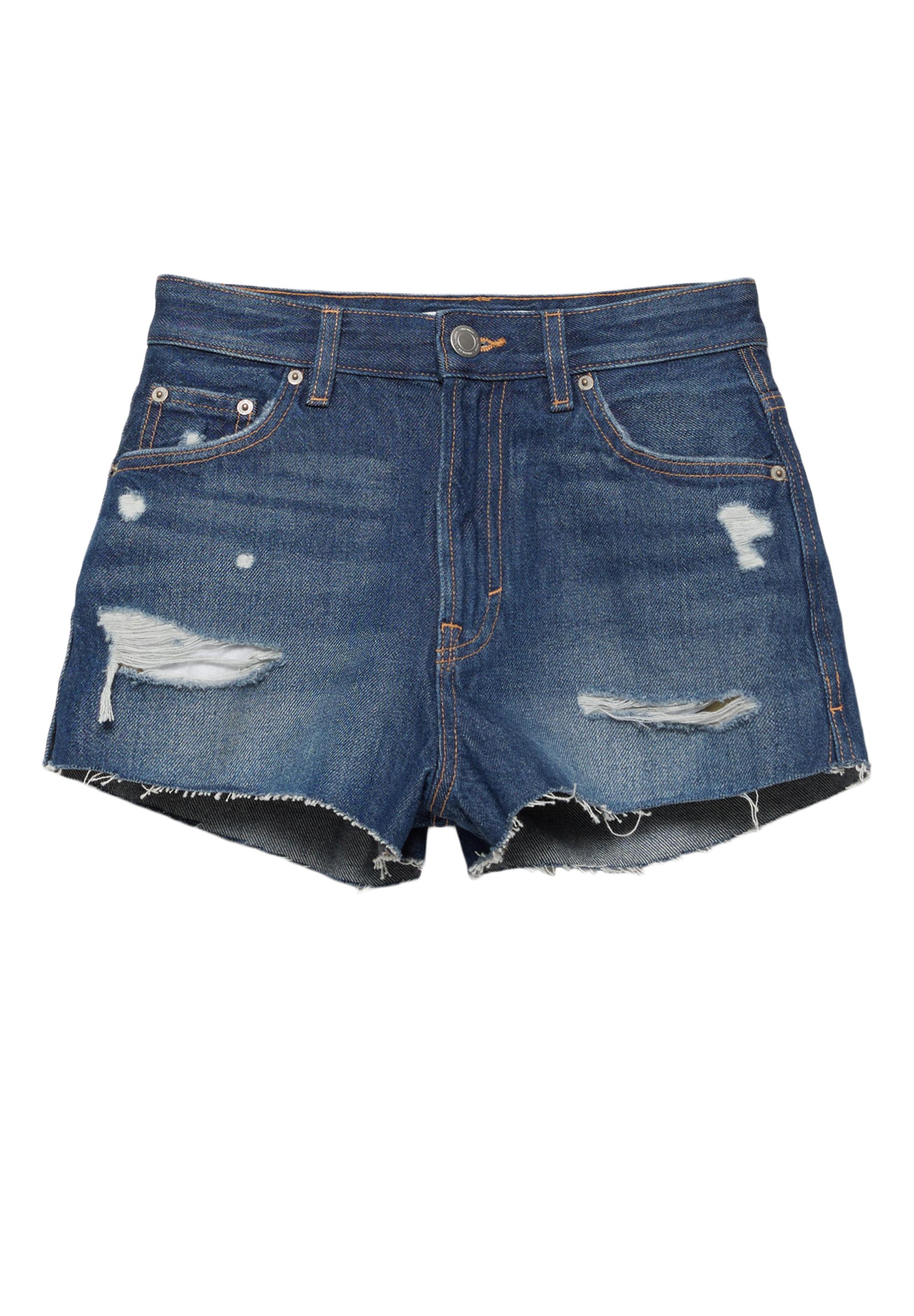 Mom fit yırtık şort