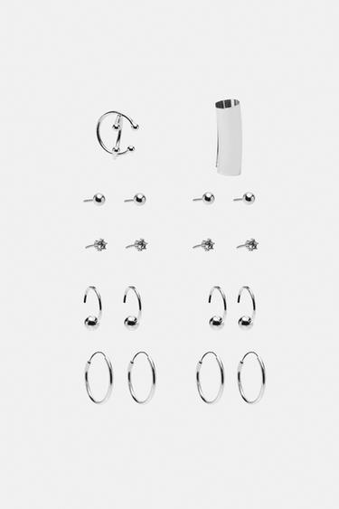 Pack of 18 earrings — Silver 1