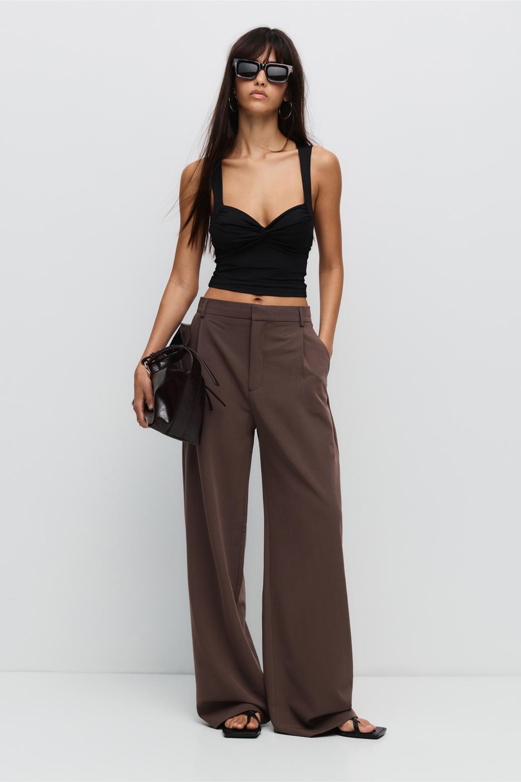 Pantaloni eleganti con pince PULL&BEAR - Main Image