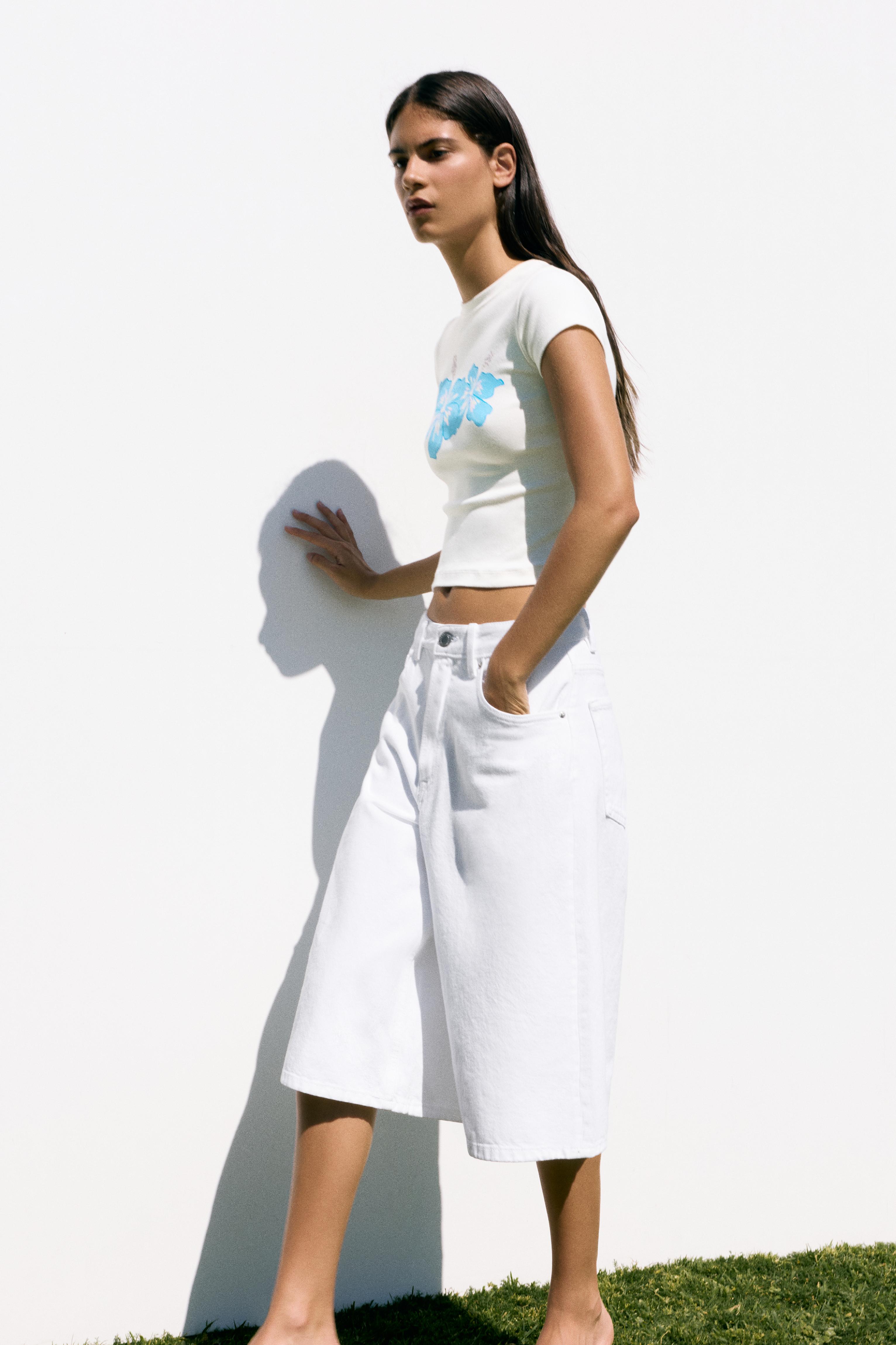 Hibiscus floral T-shirt — White